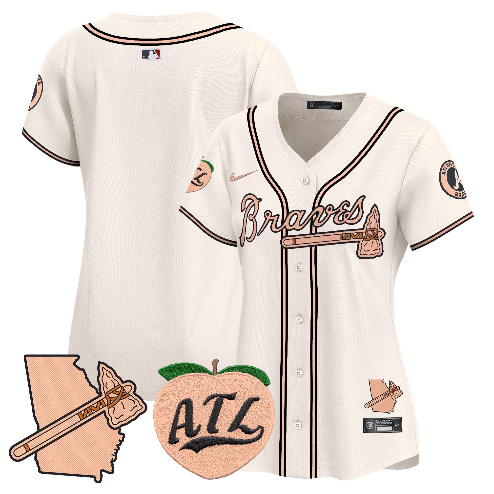 Women’s Atlanta Peach Vapor Premier Limited Jersey