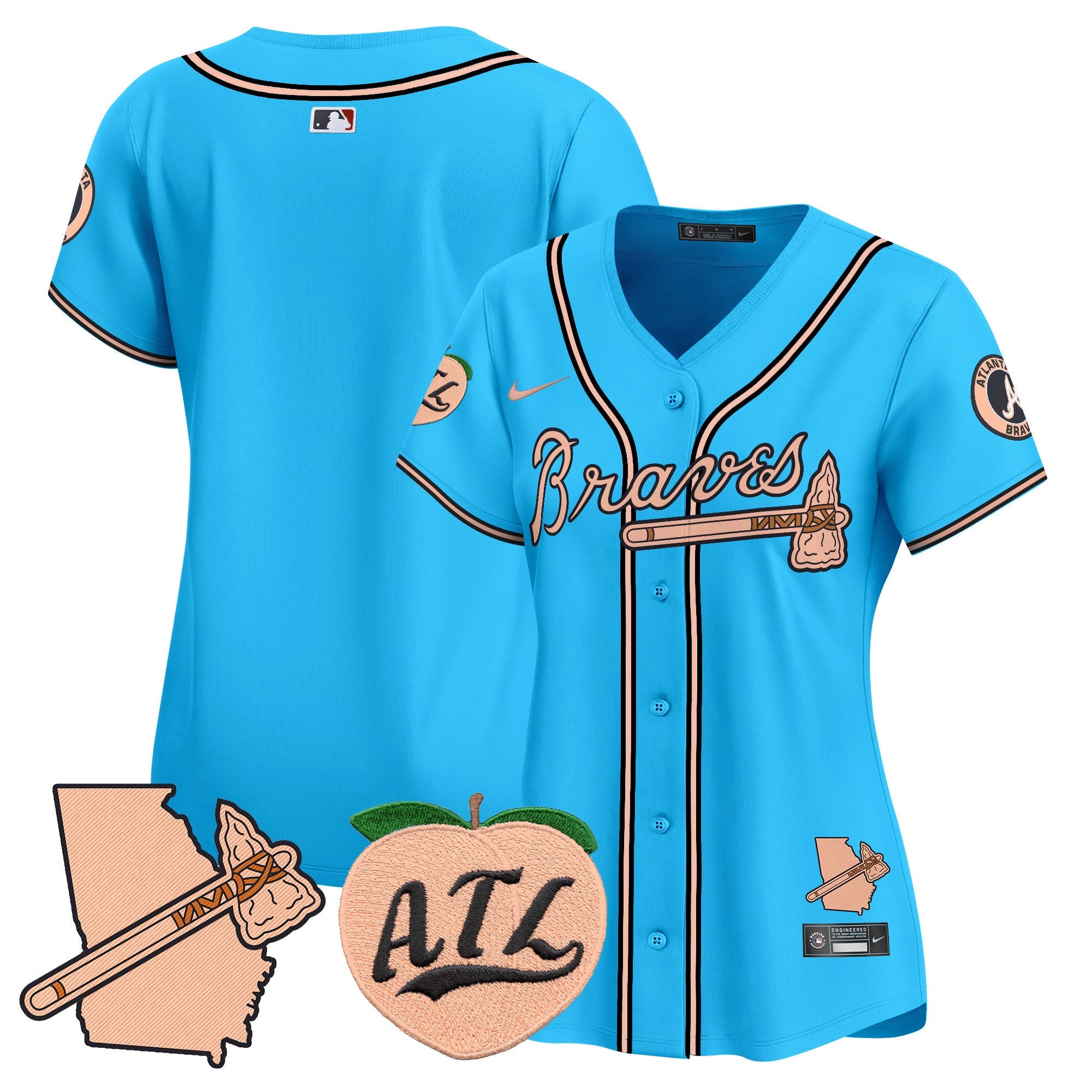 Women’s Atlanta Peach Vapor Premier Limited Jersey