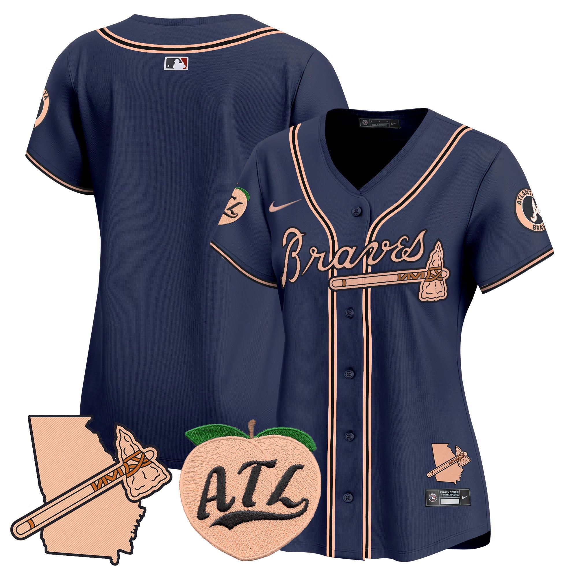 Women’s Atlanta Peach Vapor Premier Limited Jersey