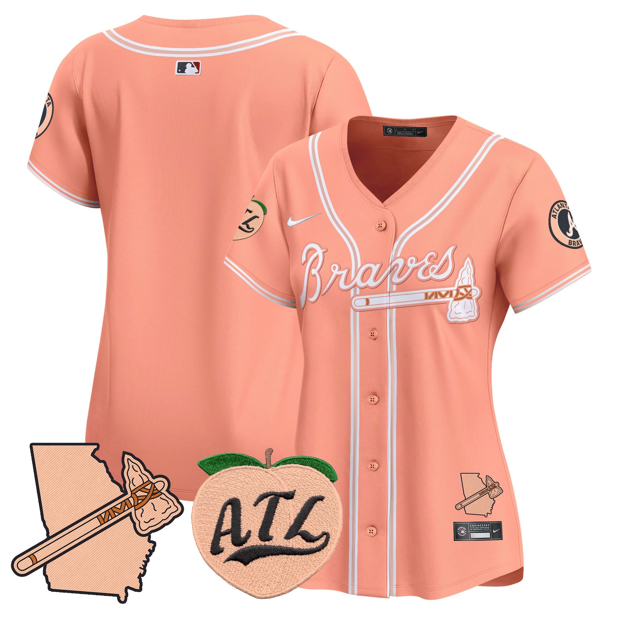 Women’s Atlanta Peach Vapor Premier Limited Jersey