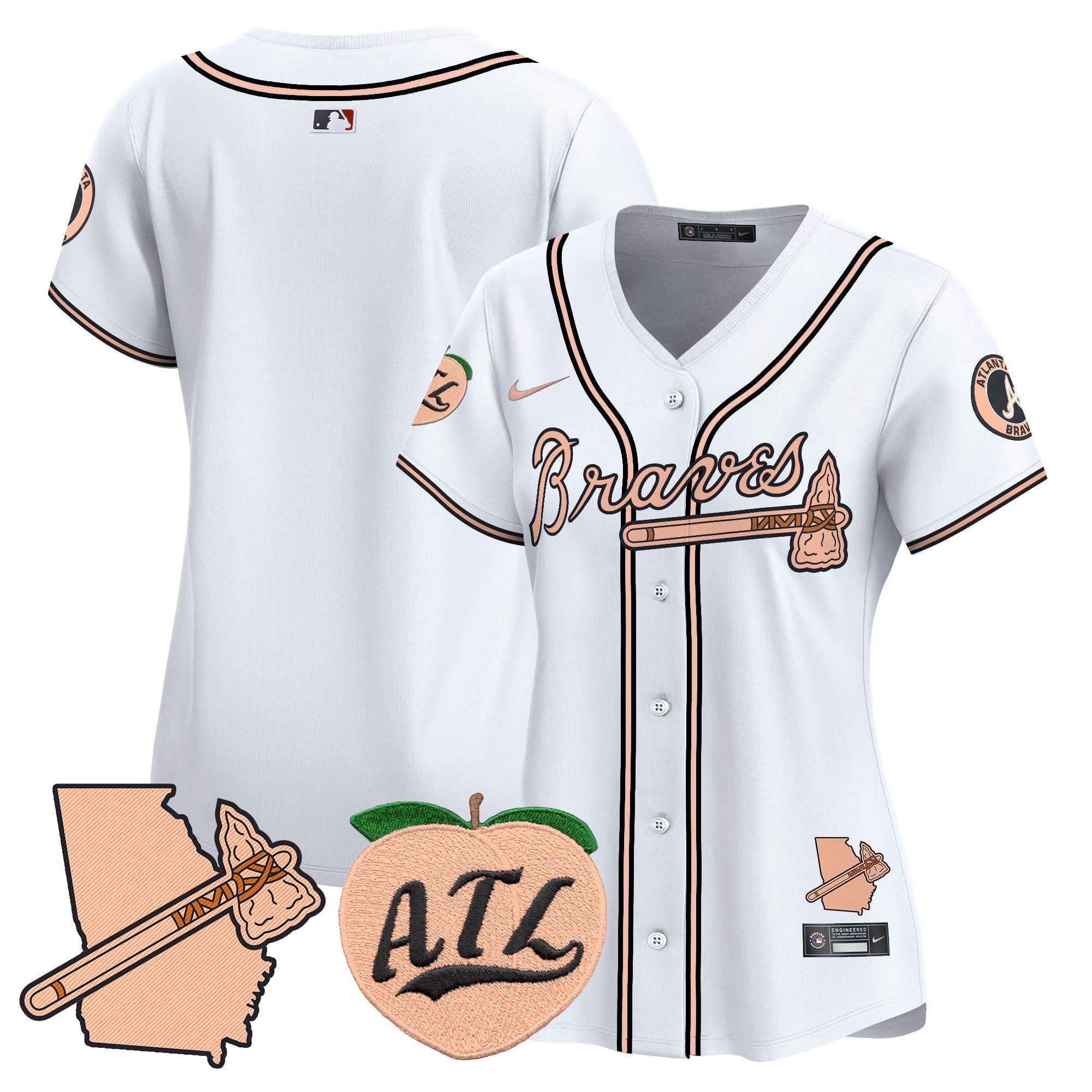 Women’s Atlanta Peach Vapor Premier Limited Jersey