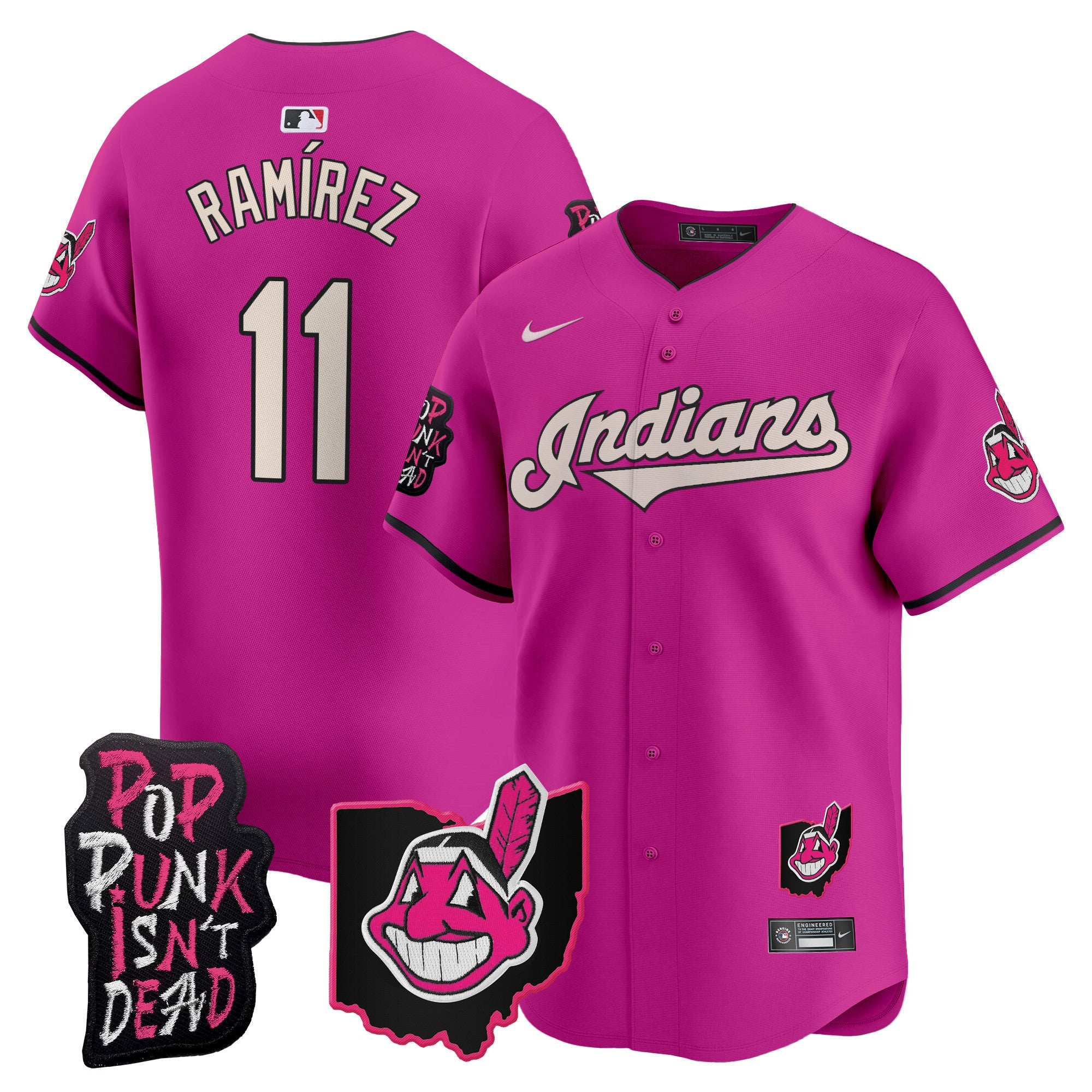 Men’s Cleveland Indians MGK Patch Vapor Premier Limited Jersey