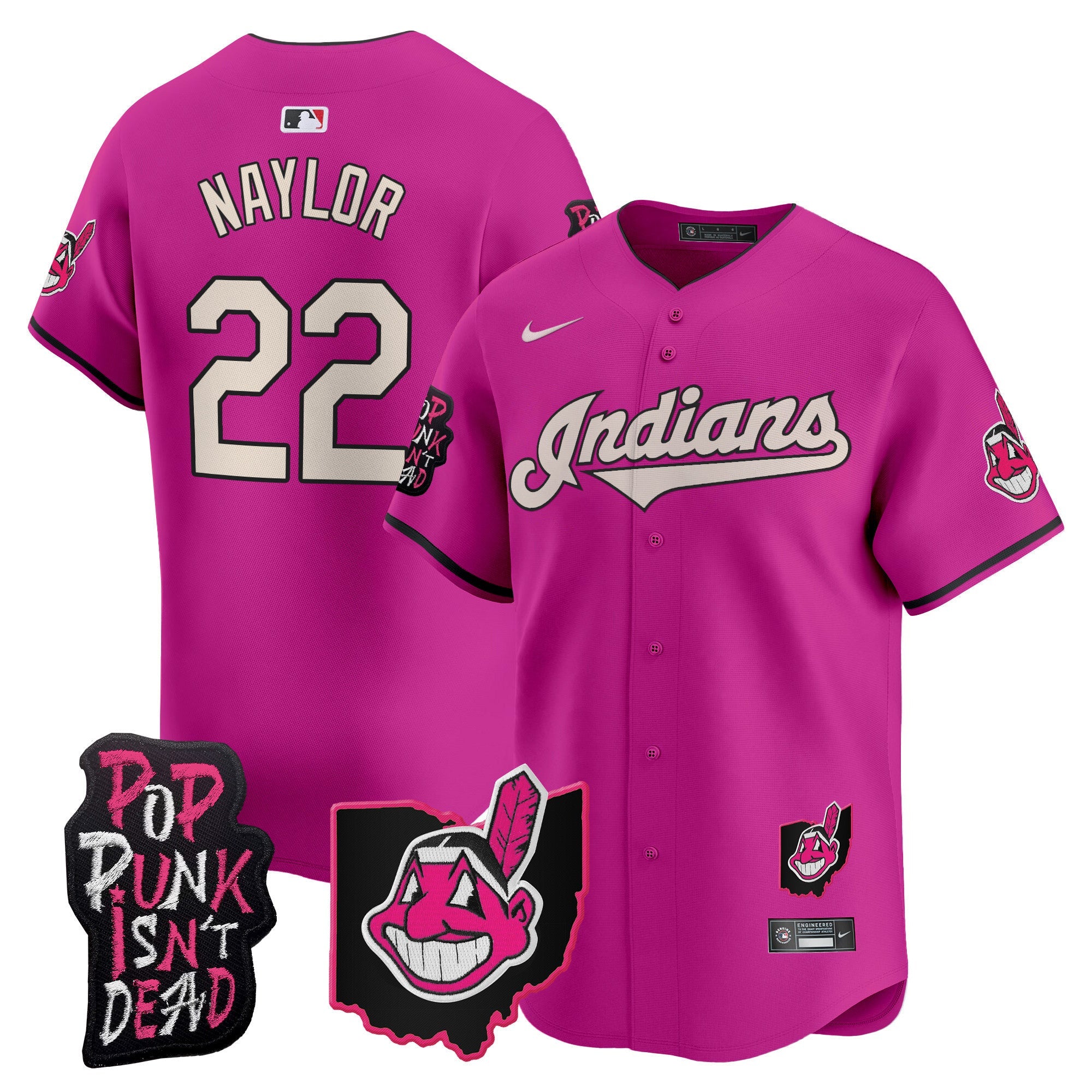 Men’s Cleveland Indians MGK Patch Vapor Premier Limited Jersey