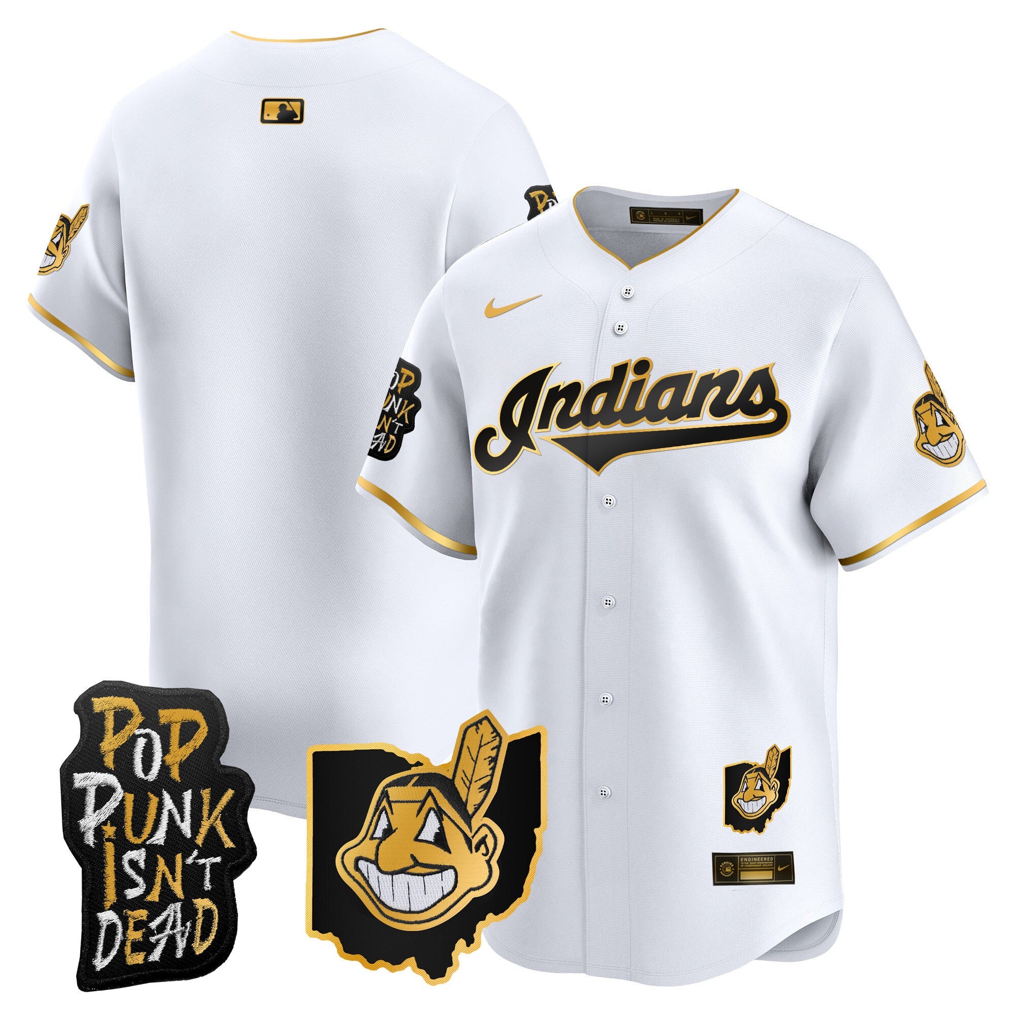 Men’s Cleveland Indians MGK Patch Vapor Premier Limited Jersey