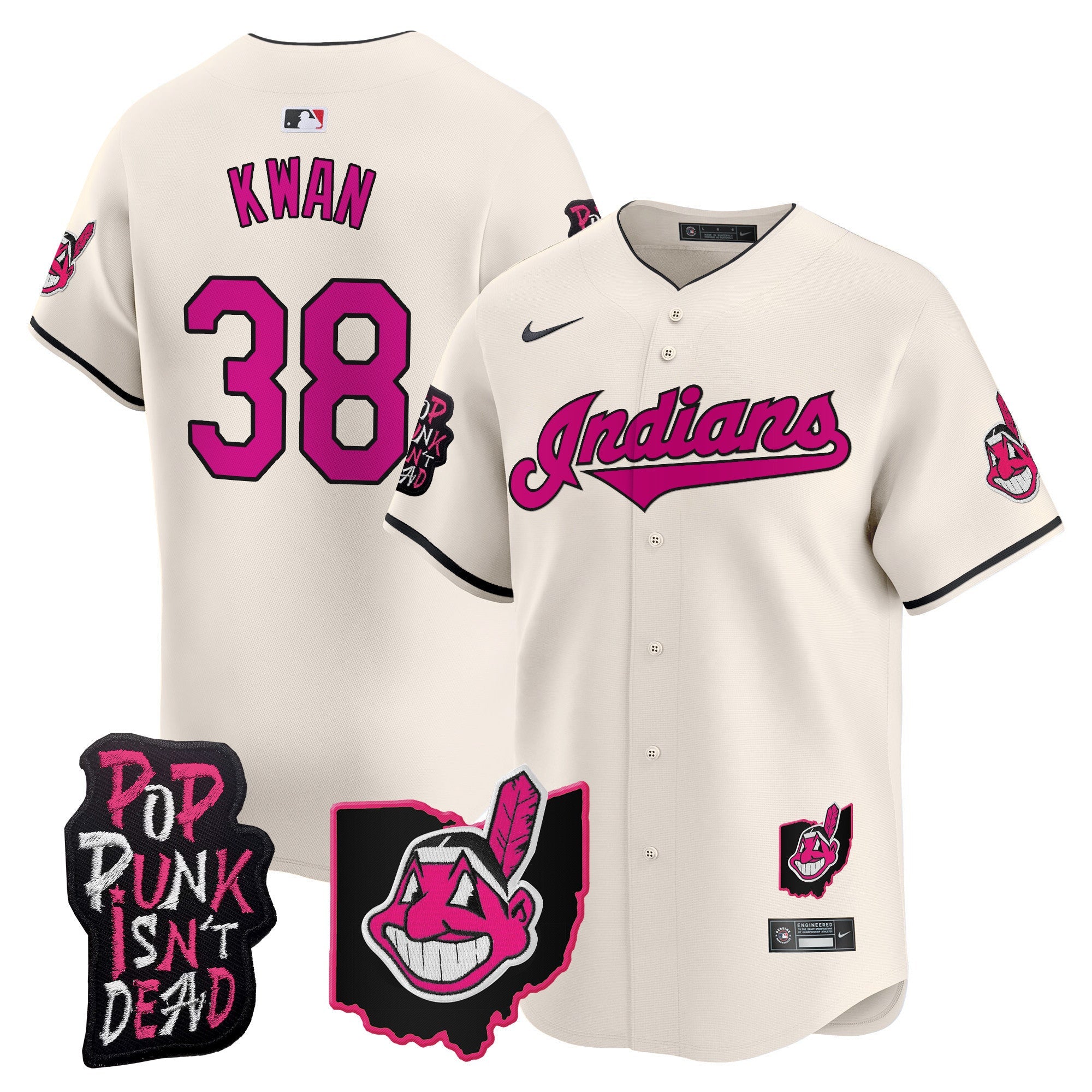 Men’s Cleveland Indians MGK Patch Vapor Premier Limited Jersey
