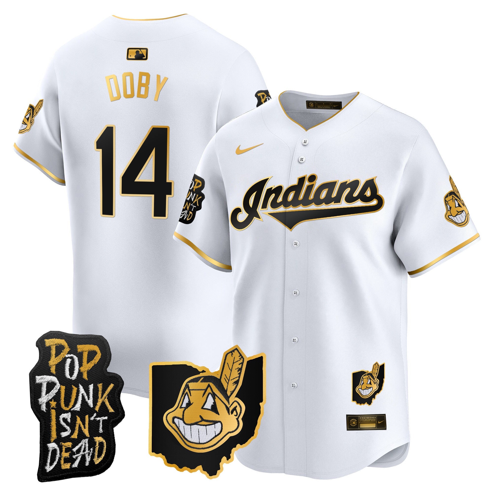Men’s Cleveland Indians MGK Patch Vapor Premier Limited Jersey