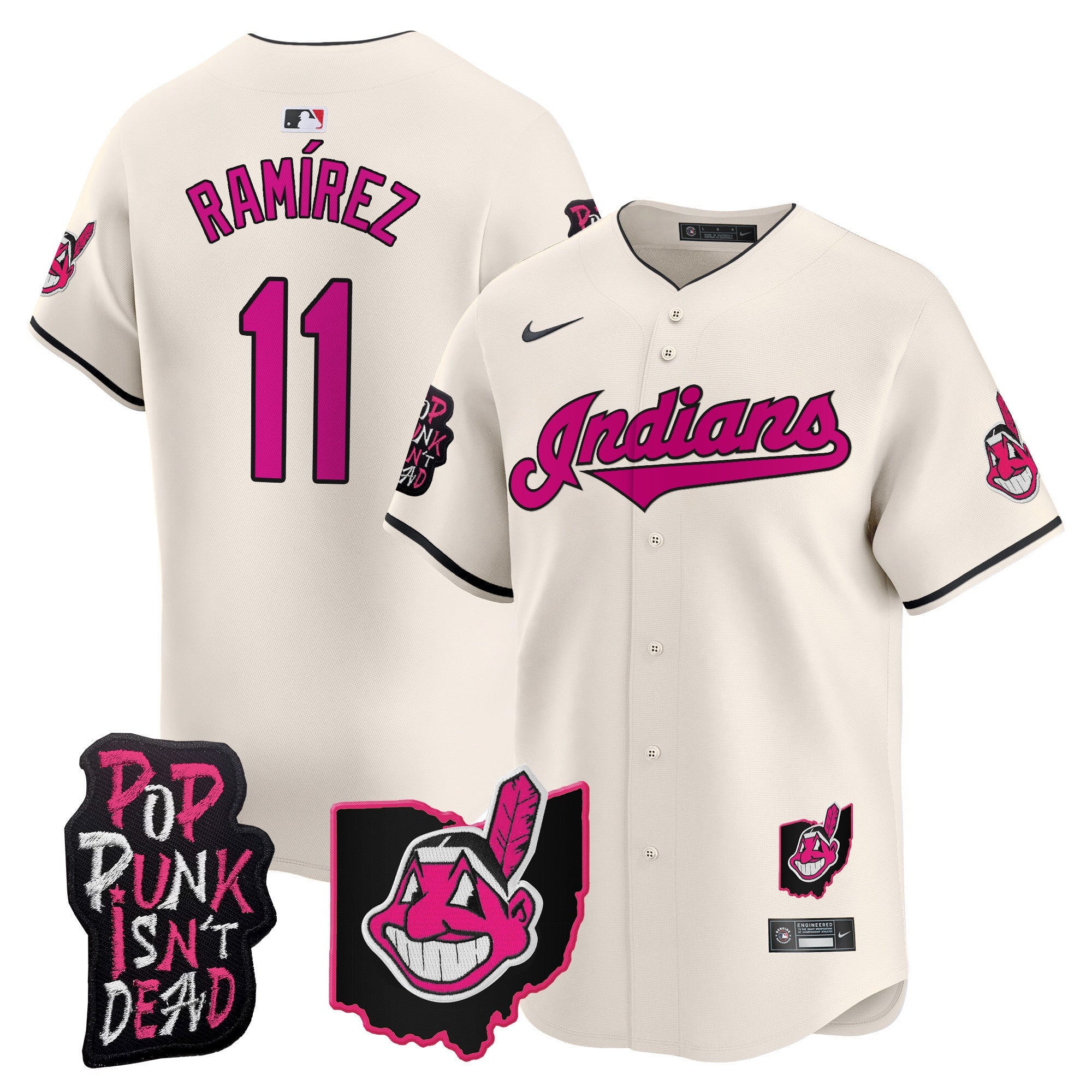 Men’s Cleveland Indians MGK Patch Vapor Premier Limited Jersey
