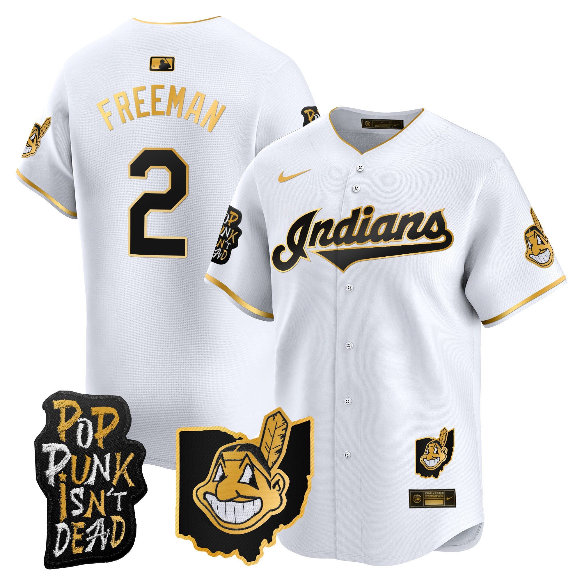Men’s Cleveland Indians MGK Patch Vapor Premier Limited Jersey