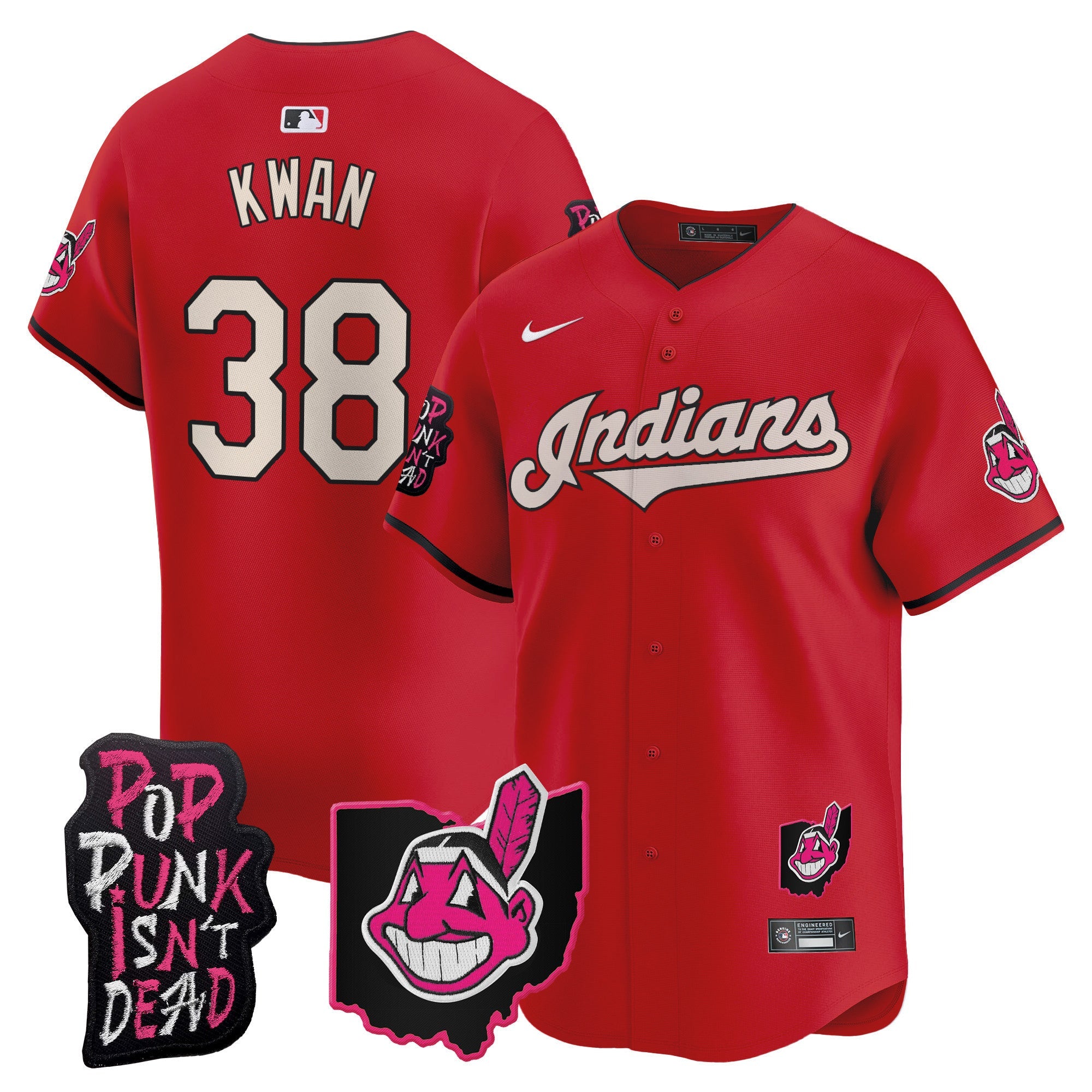 Men’s Cleveland Indians MGK Patch Vapor Premier Limited Jersey