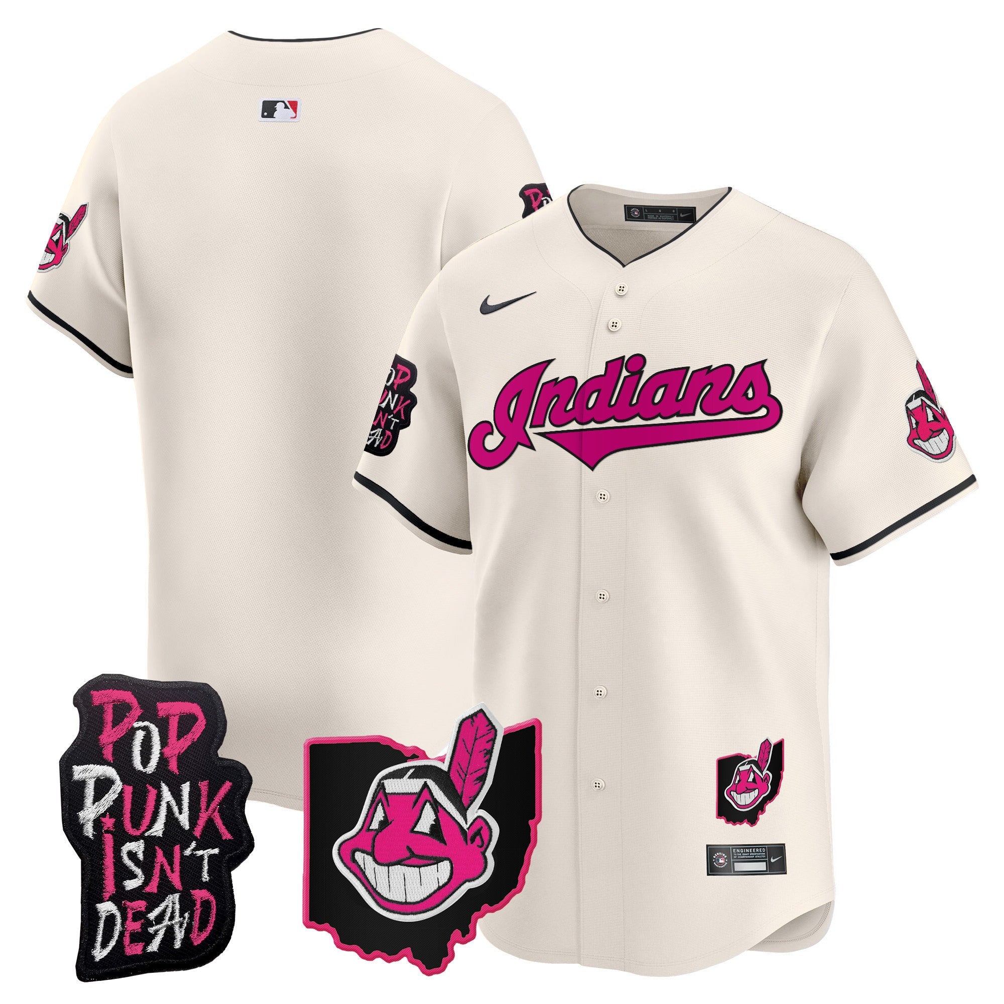 Men’s Cleveland Indians MGK Patch Vapor Premier Limited Jersey