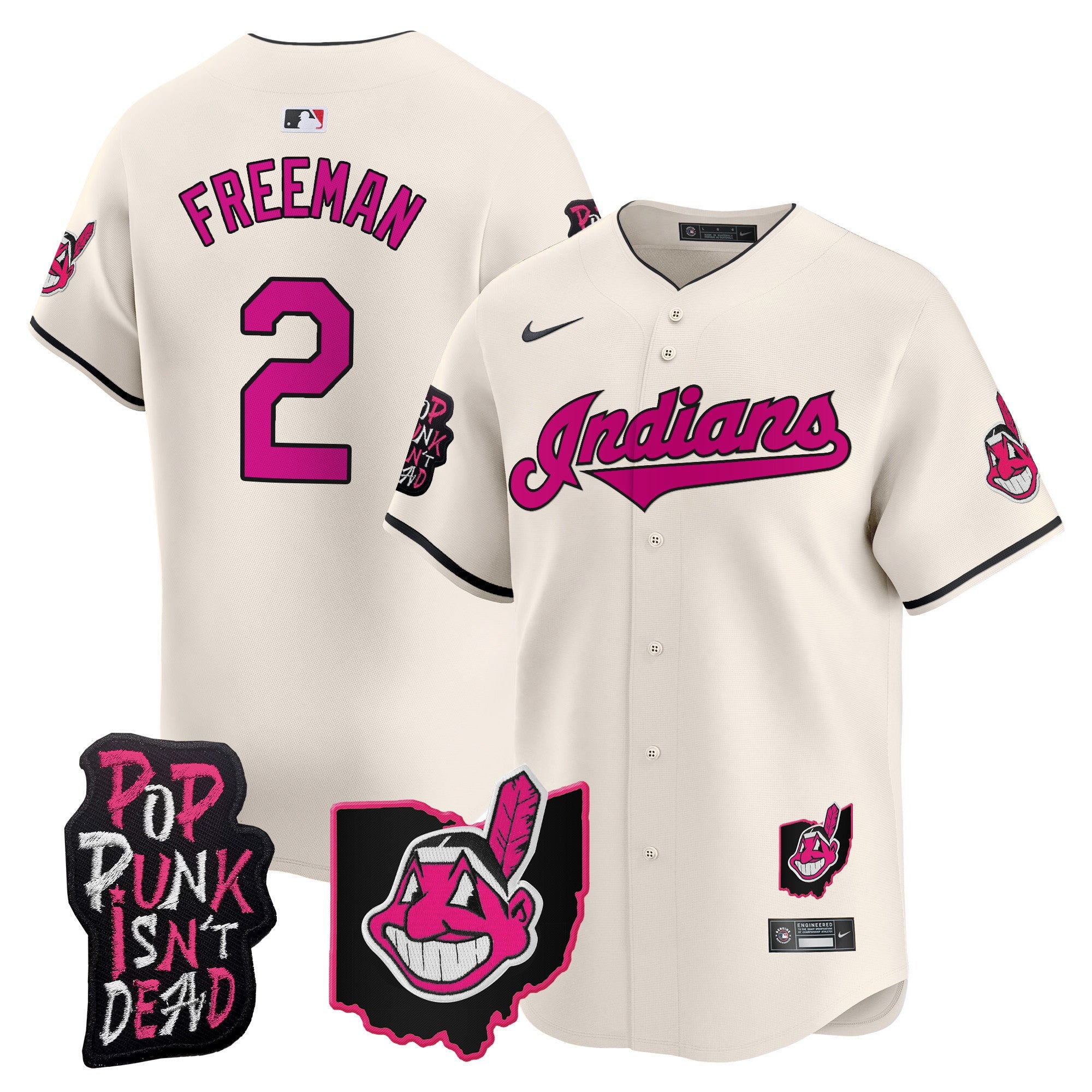 Men’s Cleveland Indians MGK Patch Vapor Premier Limited Jersey
