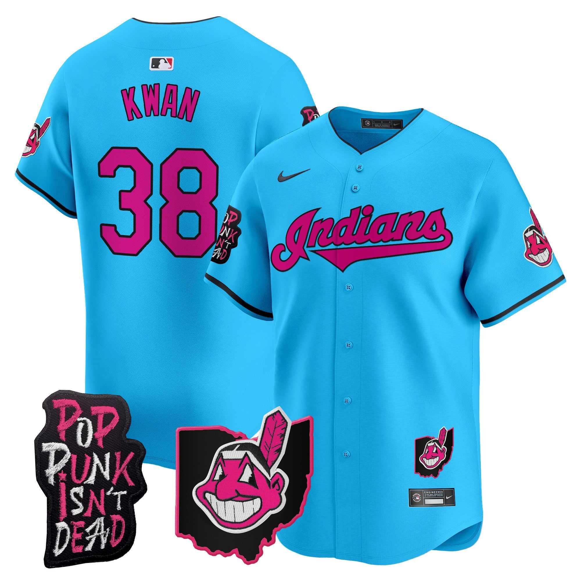 Men’s Cleveland Indians MGK Patch Vapor Premier Limited Jersey
