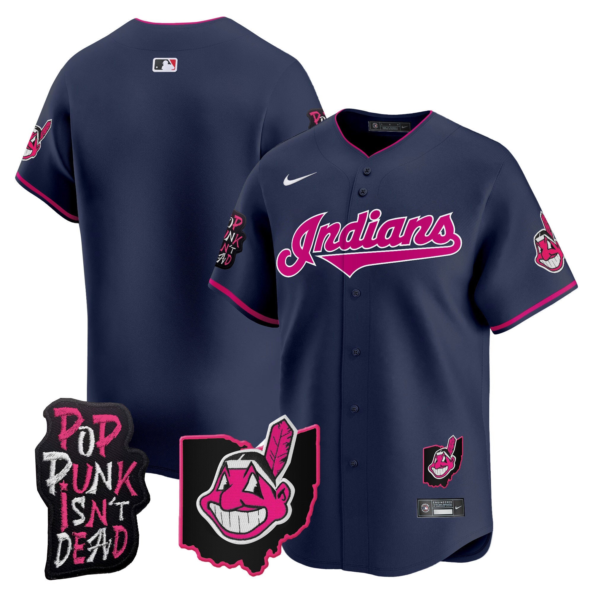 Men’s Cleveland Indians MGK Patch Vapor Premier Limited Jersey