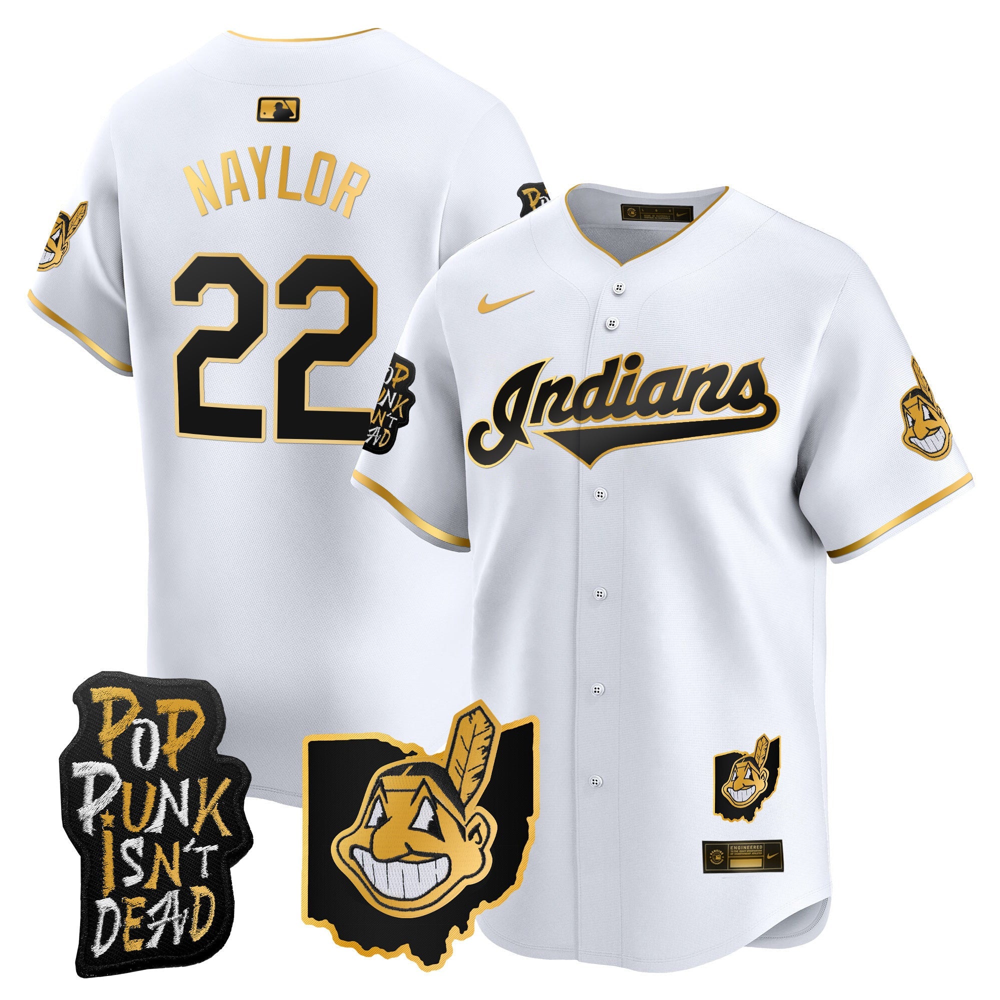 Men’s Cleveland Indians MGK Patch Vapor Premier Limited Jersey