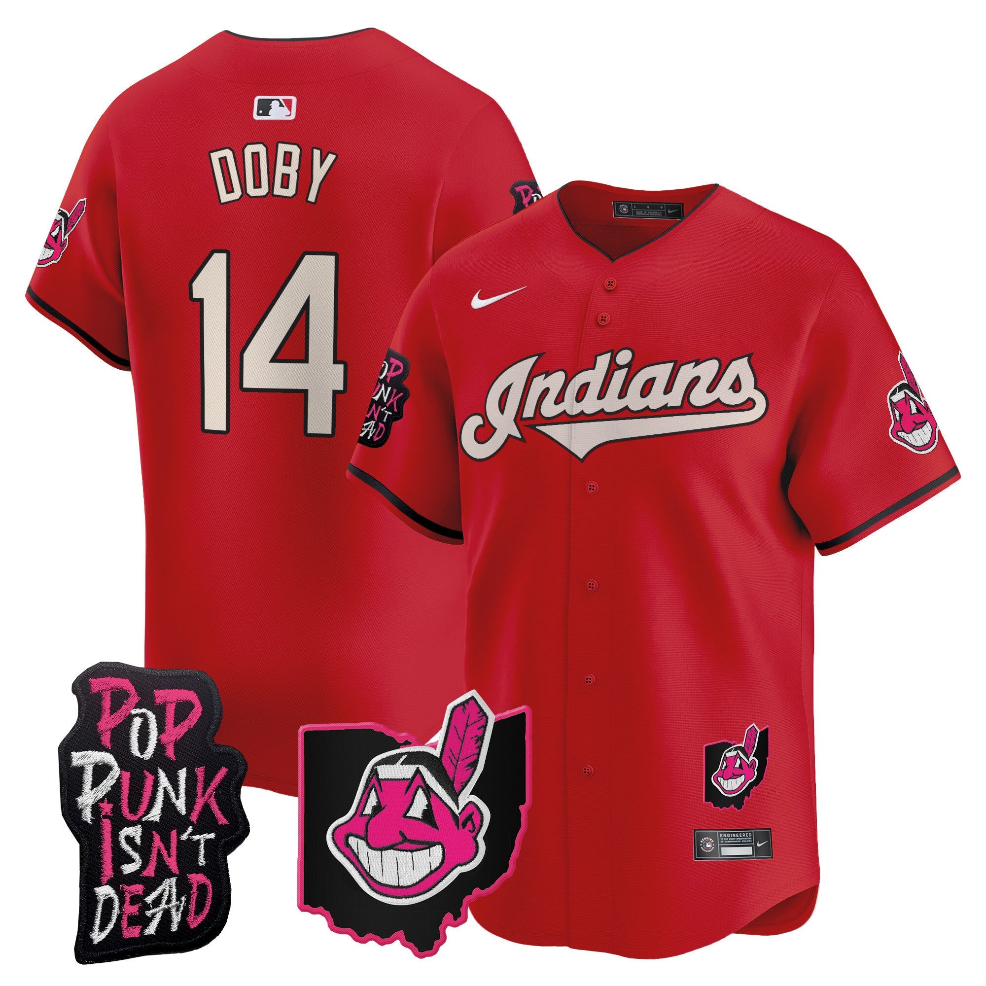 Men’s Cleveland Indians MGK Patch Vapor Premier Limited Jersey