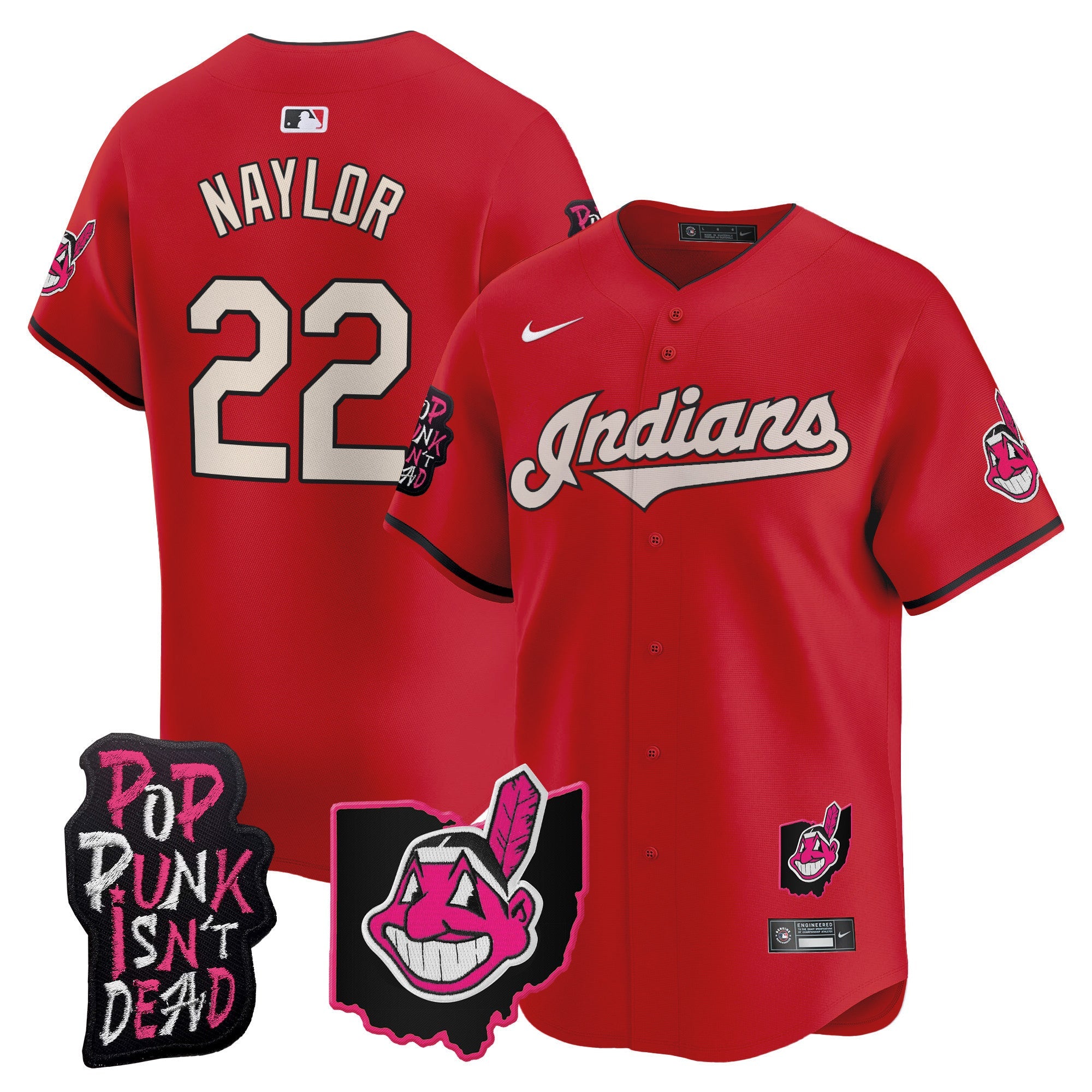 Men’s Cleveland Indians MGK Patch Vapor Premier Limited Jersey