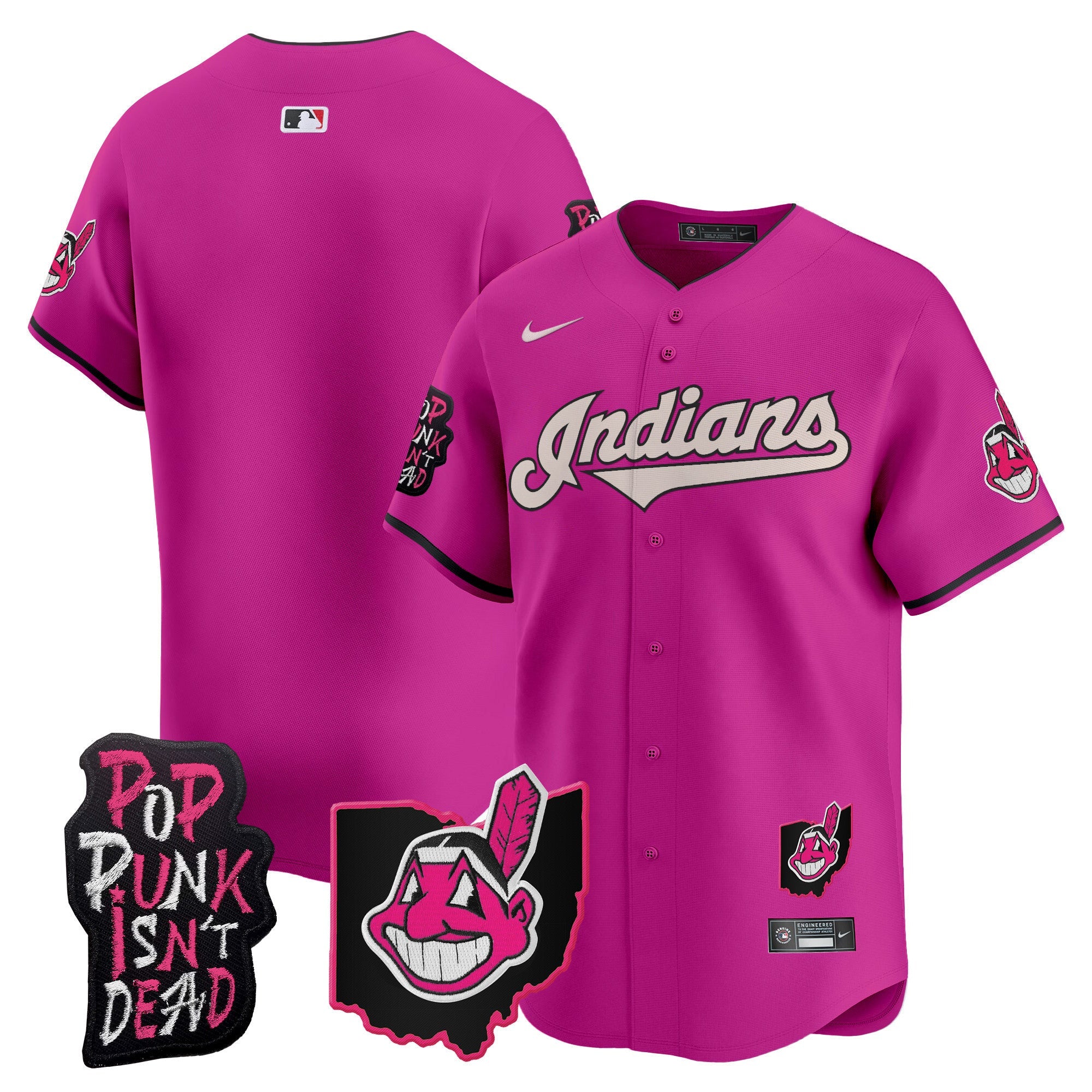 Men’s Cleveland Indians MGK Patch Vapor Premier Limited Jersey