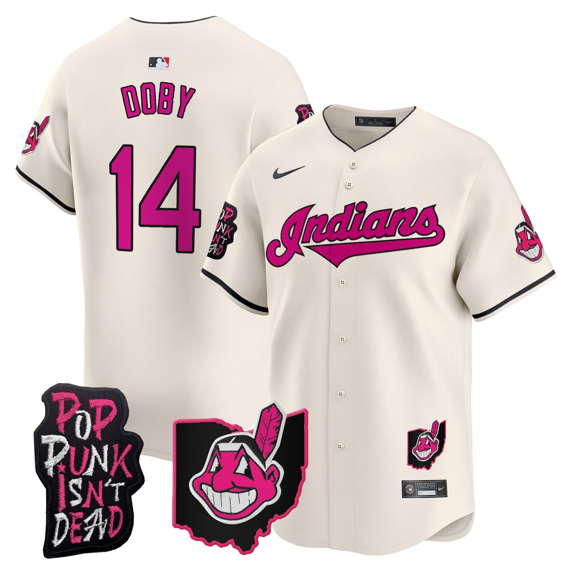 Men’s Cleveland Indians MGK Patch Vapor Premier Limited Jersey