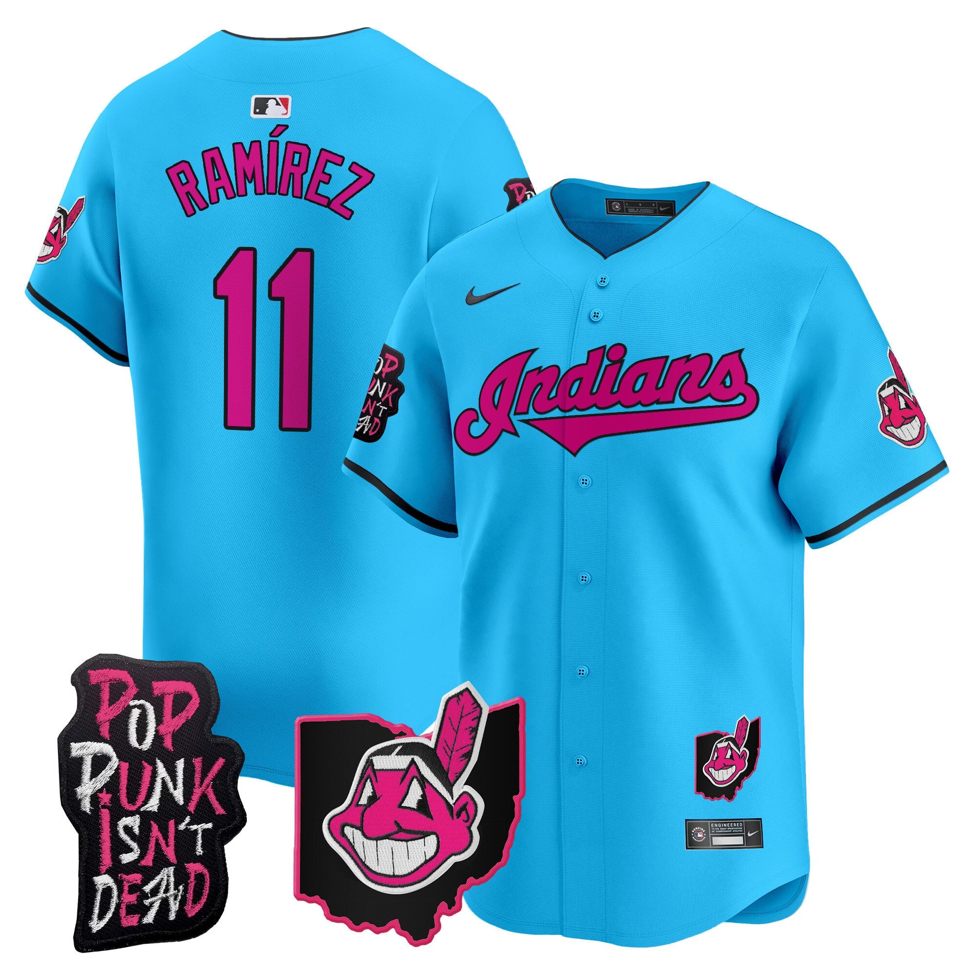 Men’s Cleveland Indians MGK Patch Vapor Premier Limited Jersey