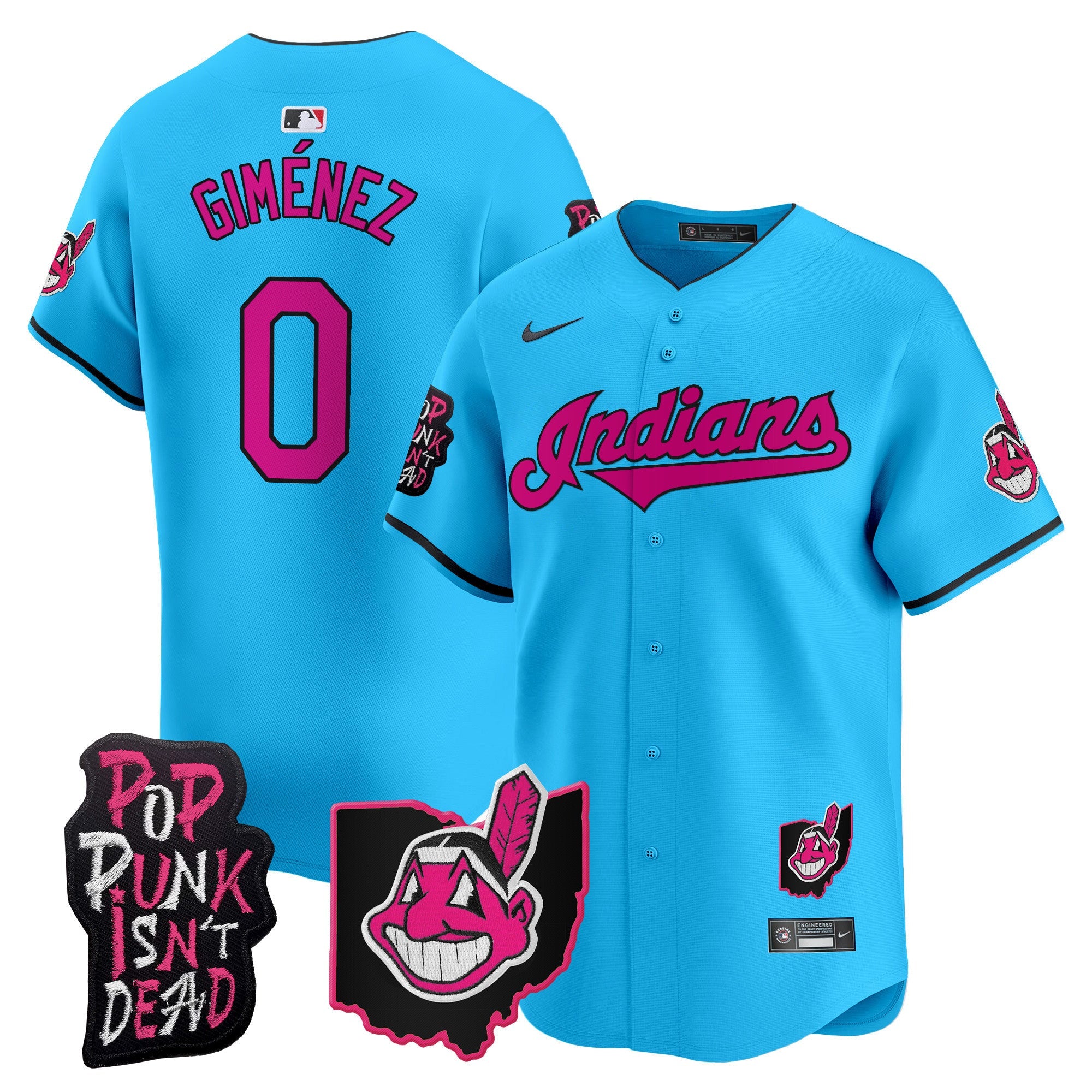 Men’s Cleveland Indians MGK Patch Vapor Premier Limited Jersey