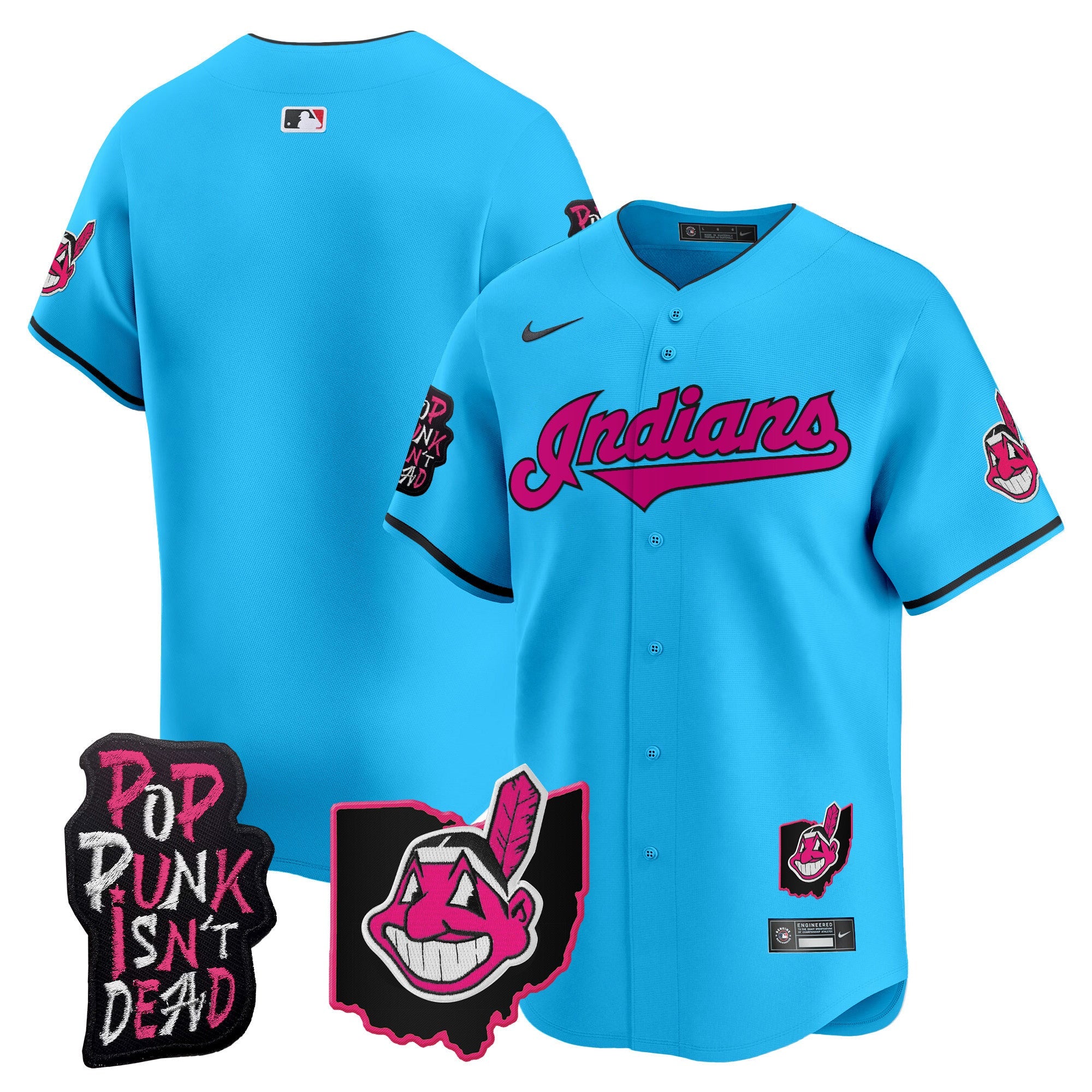Men’s Cleveland Indians MGK Patch Vapor Premier Limited Jersey