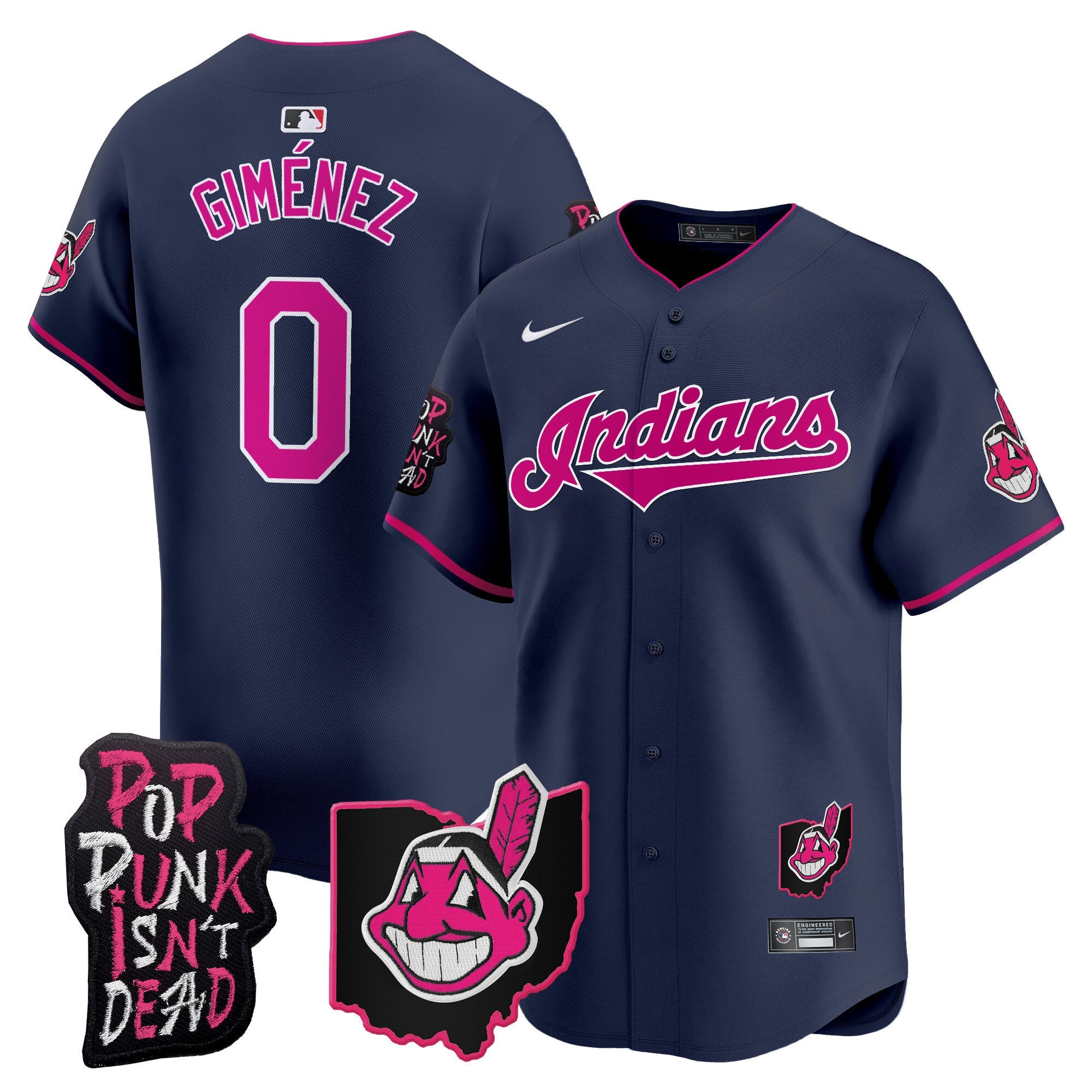 Men’s Cleveland Indians MGK Patch Vapor Premier Limited Jersey