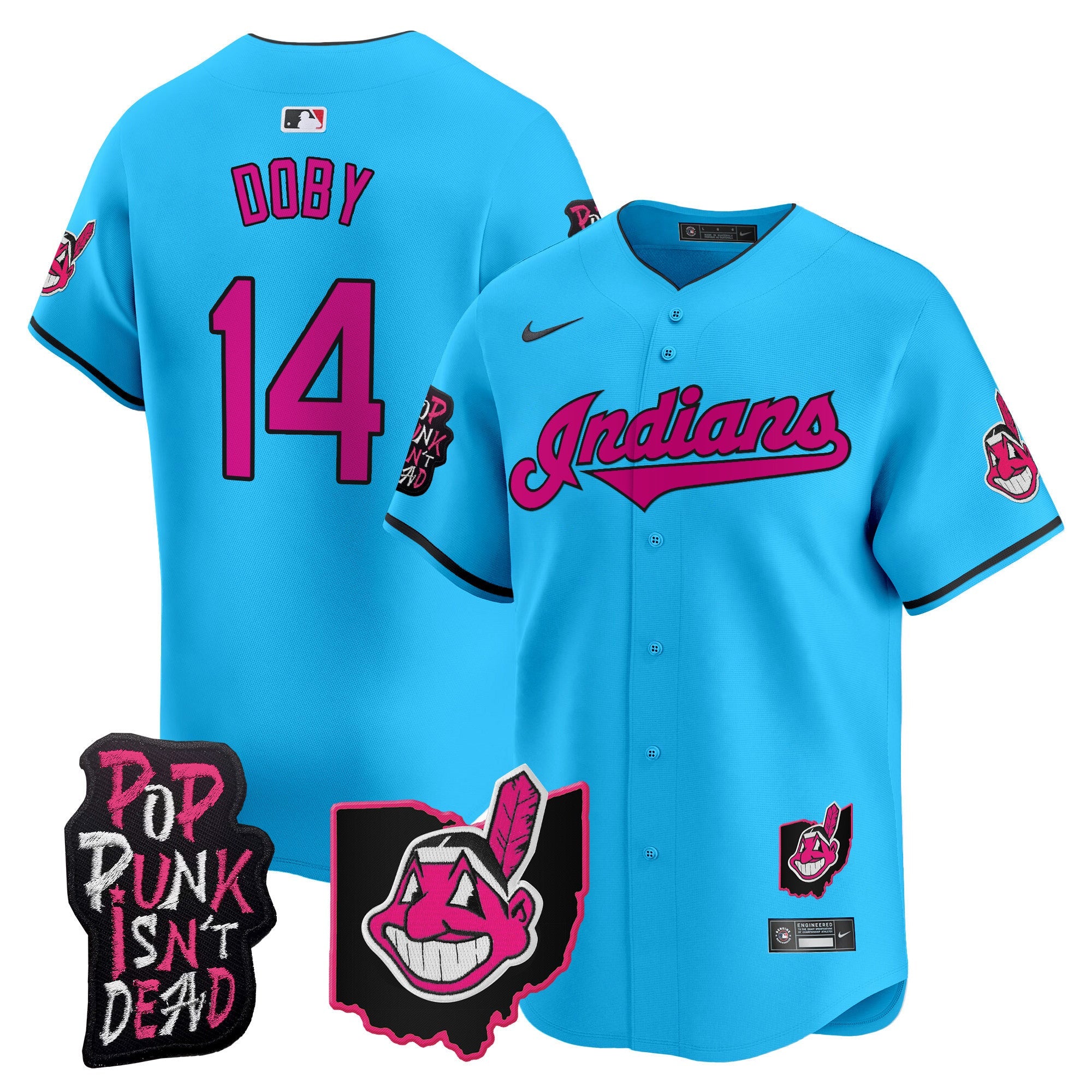 Men’s Cleveland Indians MGK Patch Vapor Premier Limited Jersey