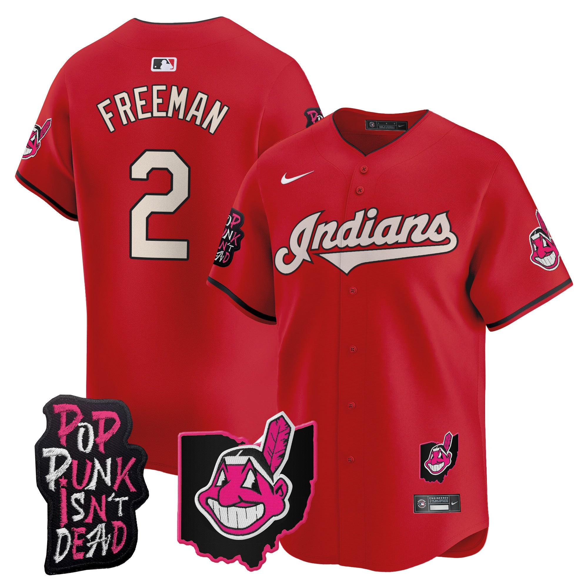 Men’s Cleveland Indians MGK Patch Vapor Premier Limited Jersey