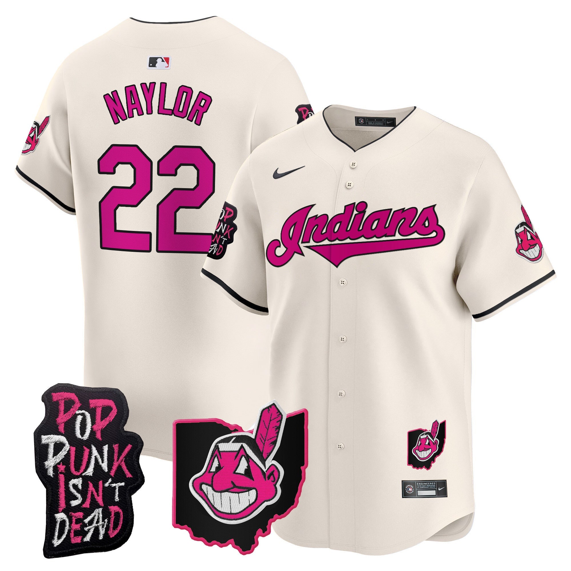 Men’s Cleveland Indians MGK Patch Vapor Premier Limited Jersey