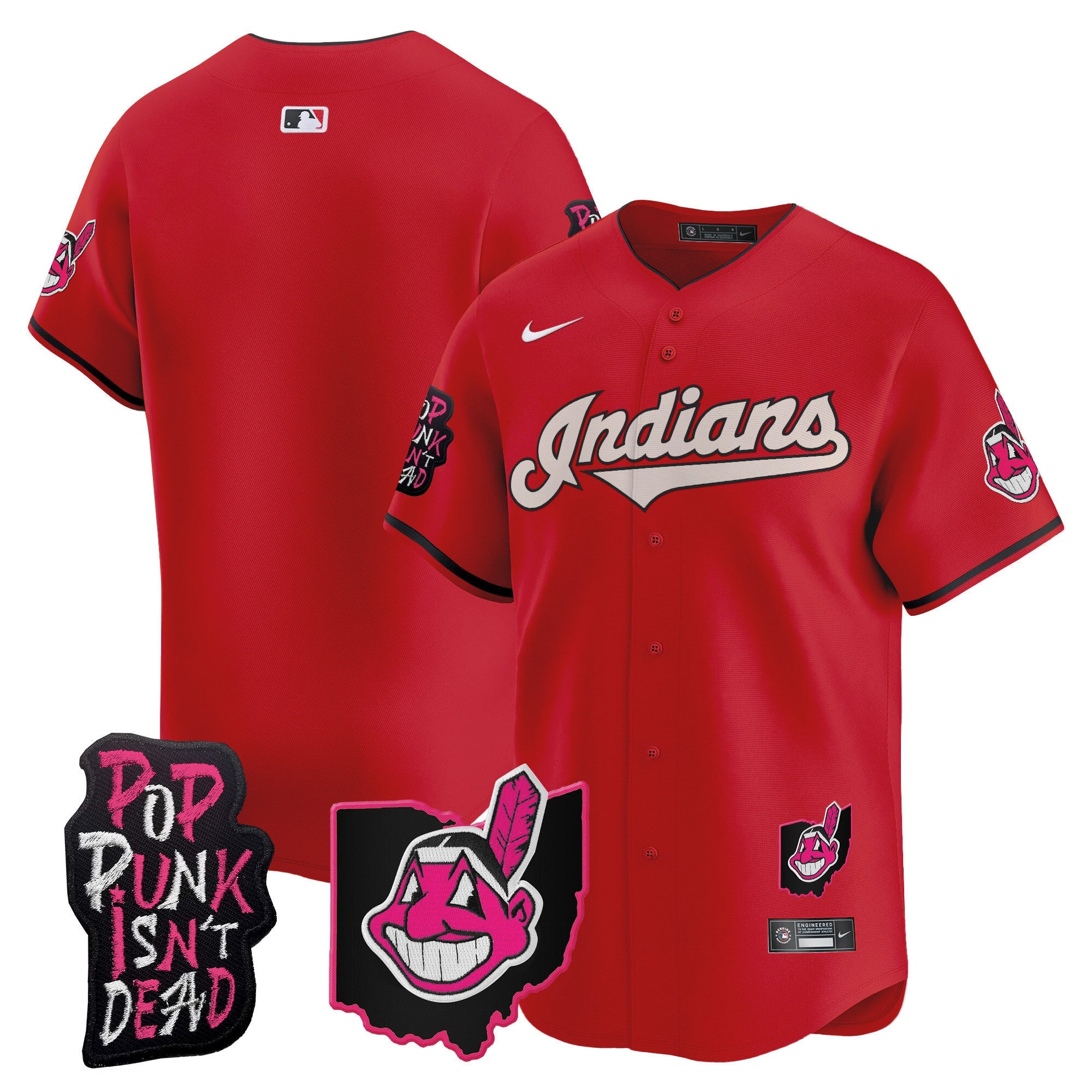 Men’s Cleveland Indians MGK Patch Vapor Premier Limited Jersey
