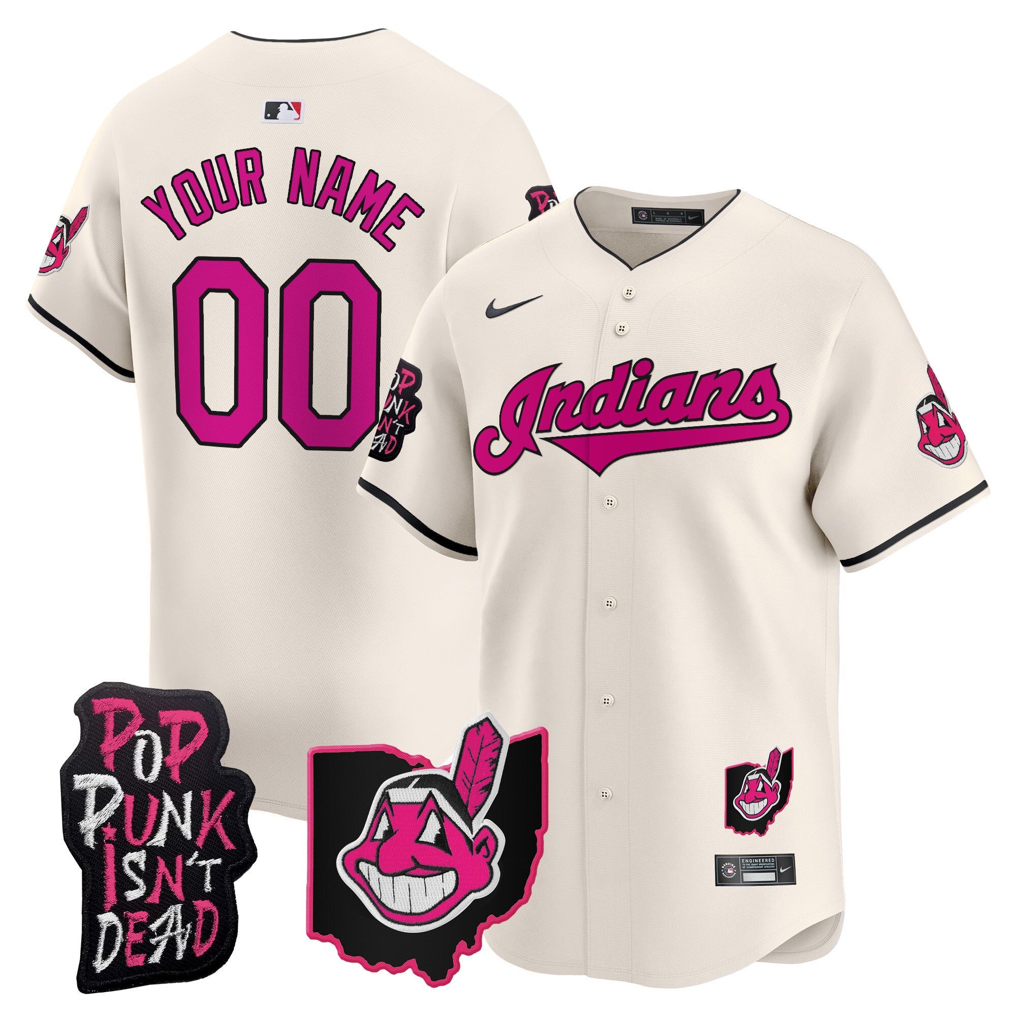 Cleveland Indians MGK Patch Vapor Premier Limited Custom Jersey