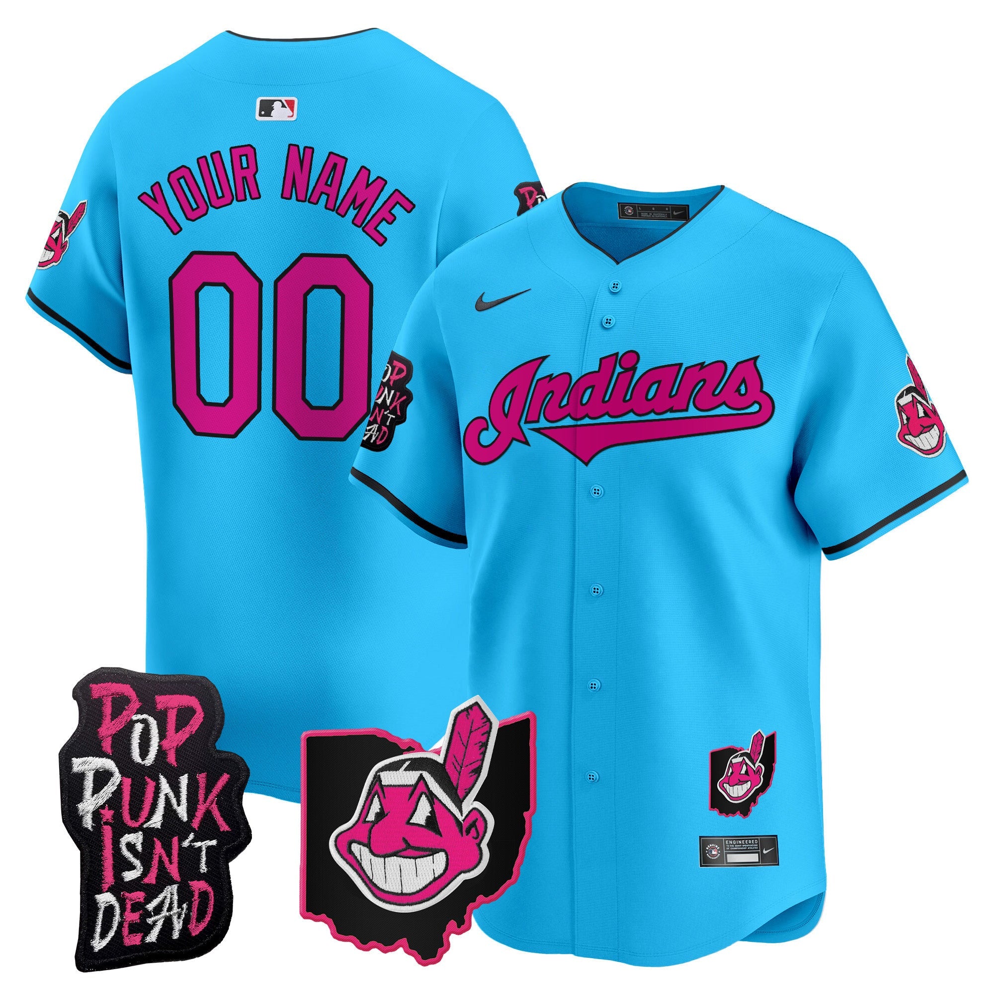 Cleveland Indians MGK Patch Vapor Premier Limited Custom Jersey