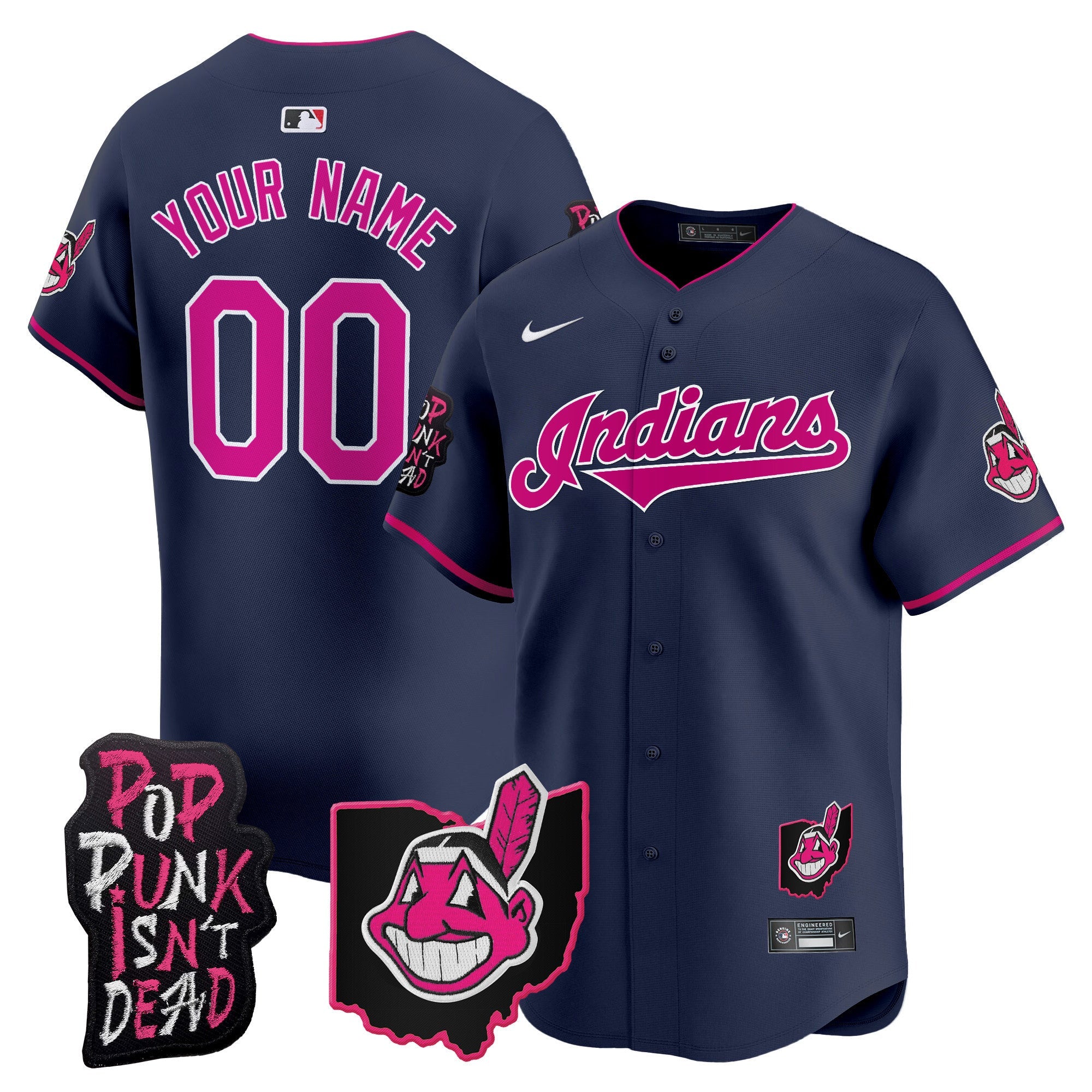 Cleveland Indians MGK Patch Vapor Premier Limited Custom Jersey