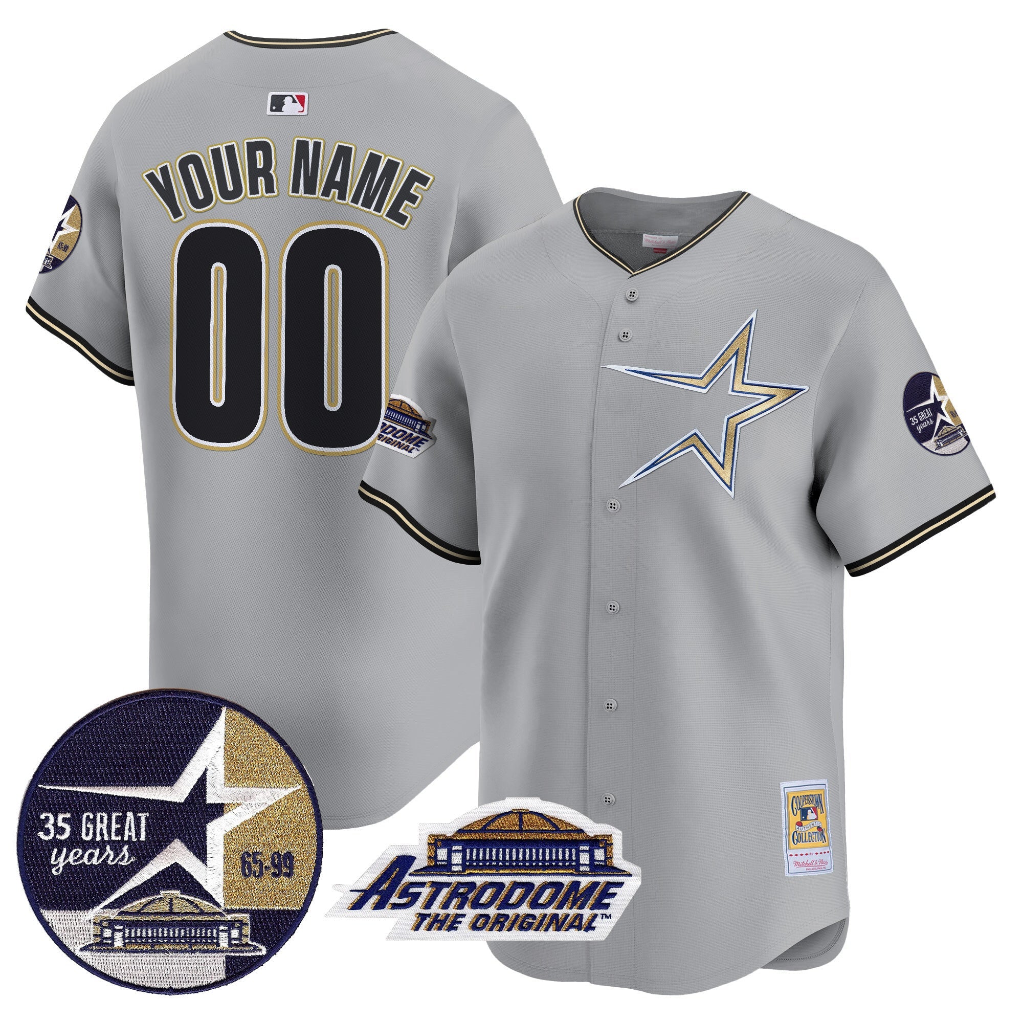 1999 Throwback 35th & Astrodome Patch Vapor Premier Limited Custom Jersey