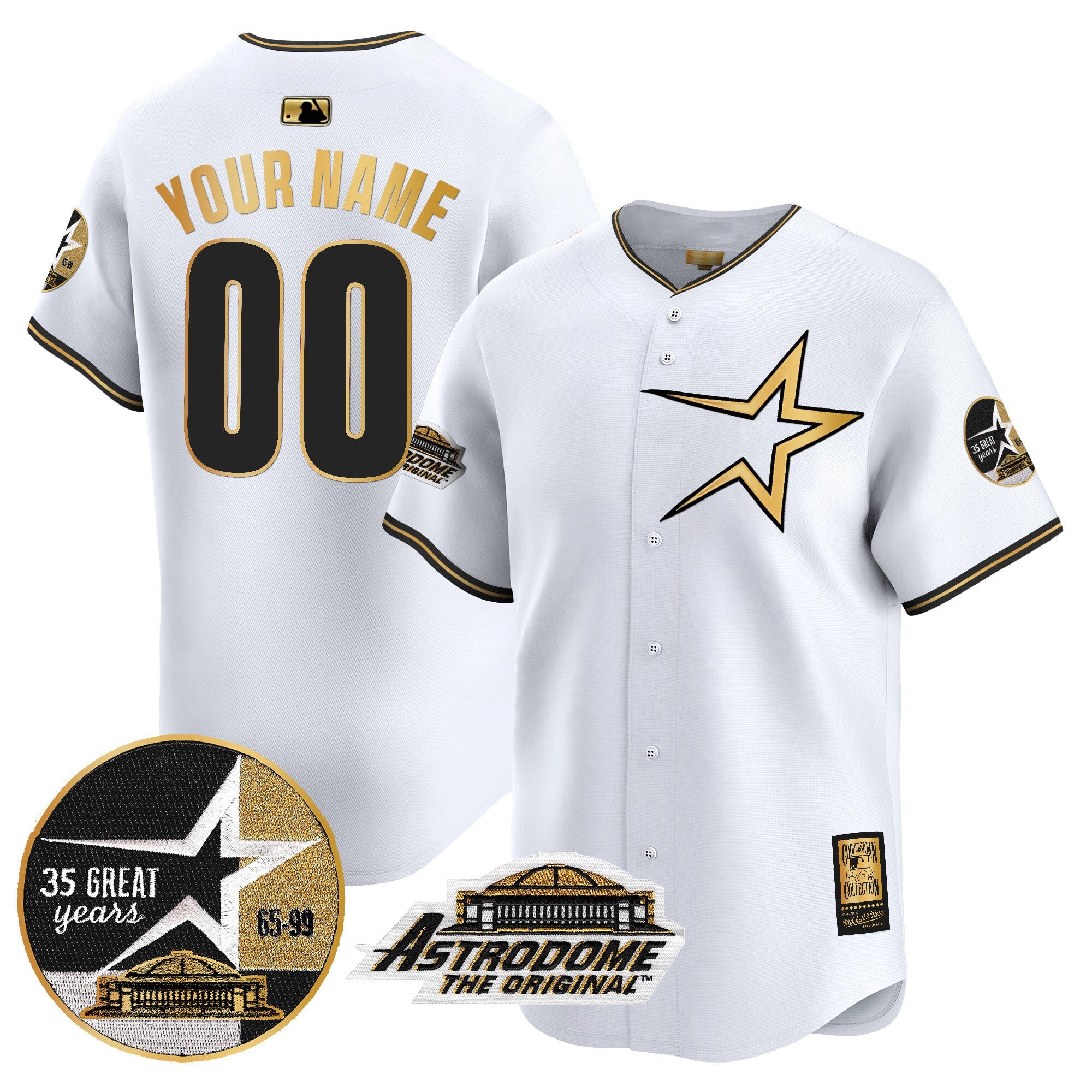 1999 Throwback 35th & Astrodome Patch Vapor Premier Limited Custom Jersey