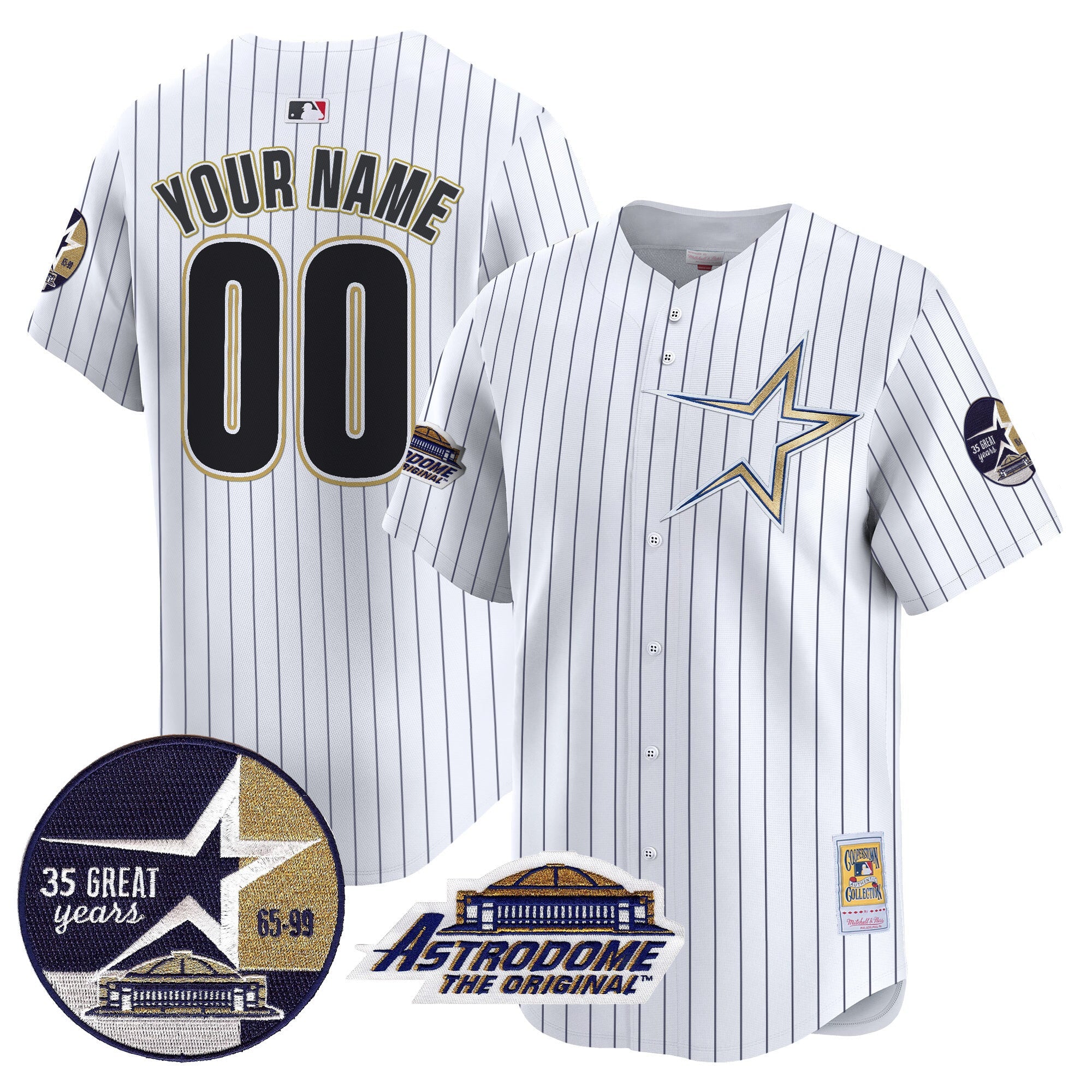 1999 Throwback 35th & Astrodome Patch Vapor Premier Limited Custom Jersey