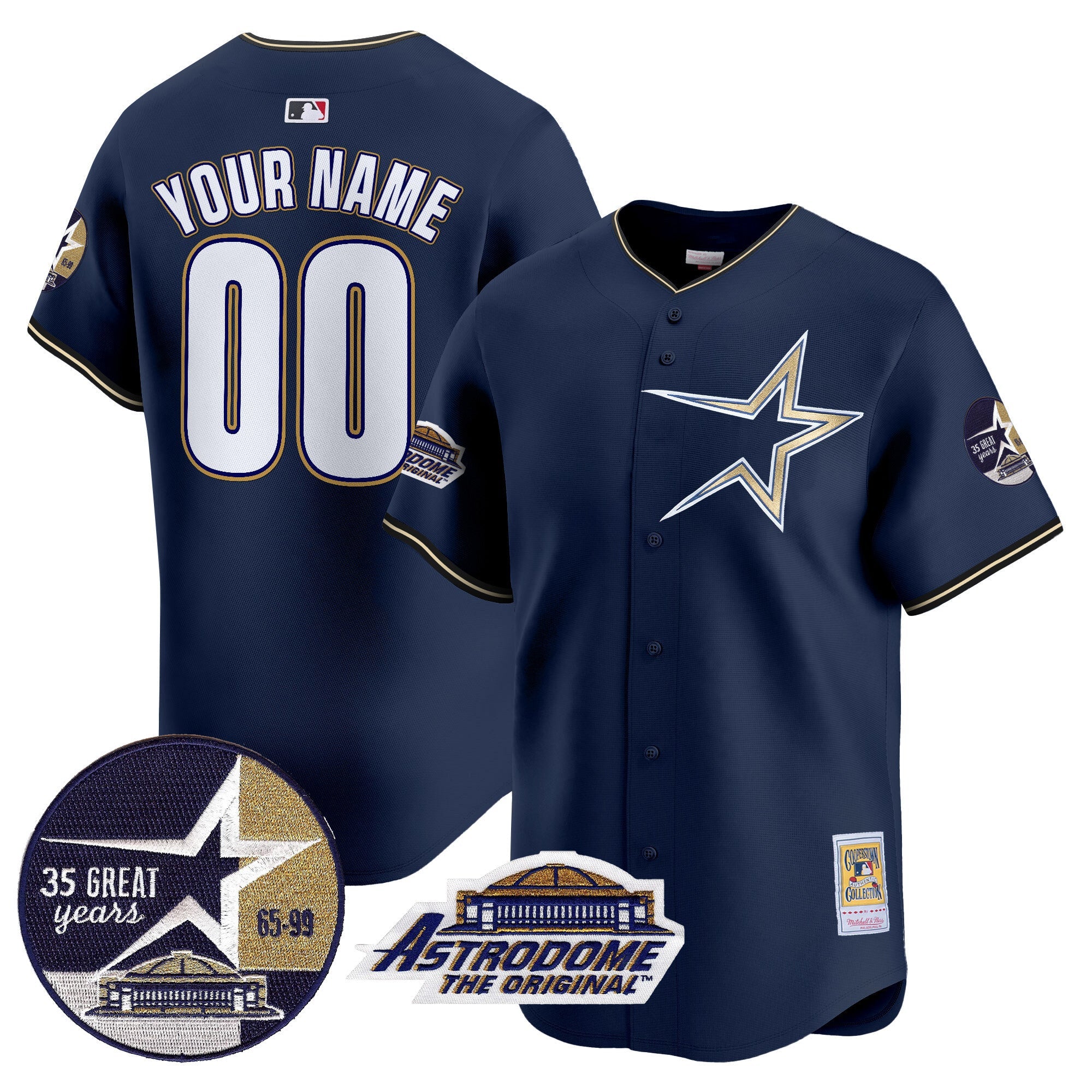 1999 Throwback 35th & Astrodome Patch Vapor Premier Limited Custom Jersey