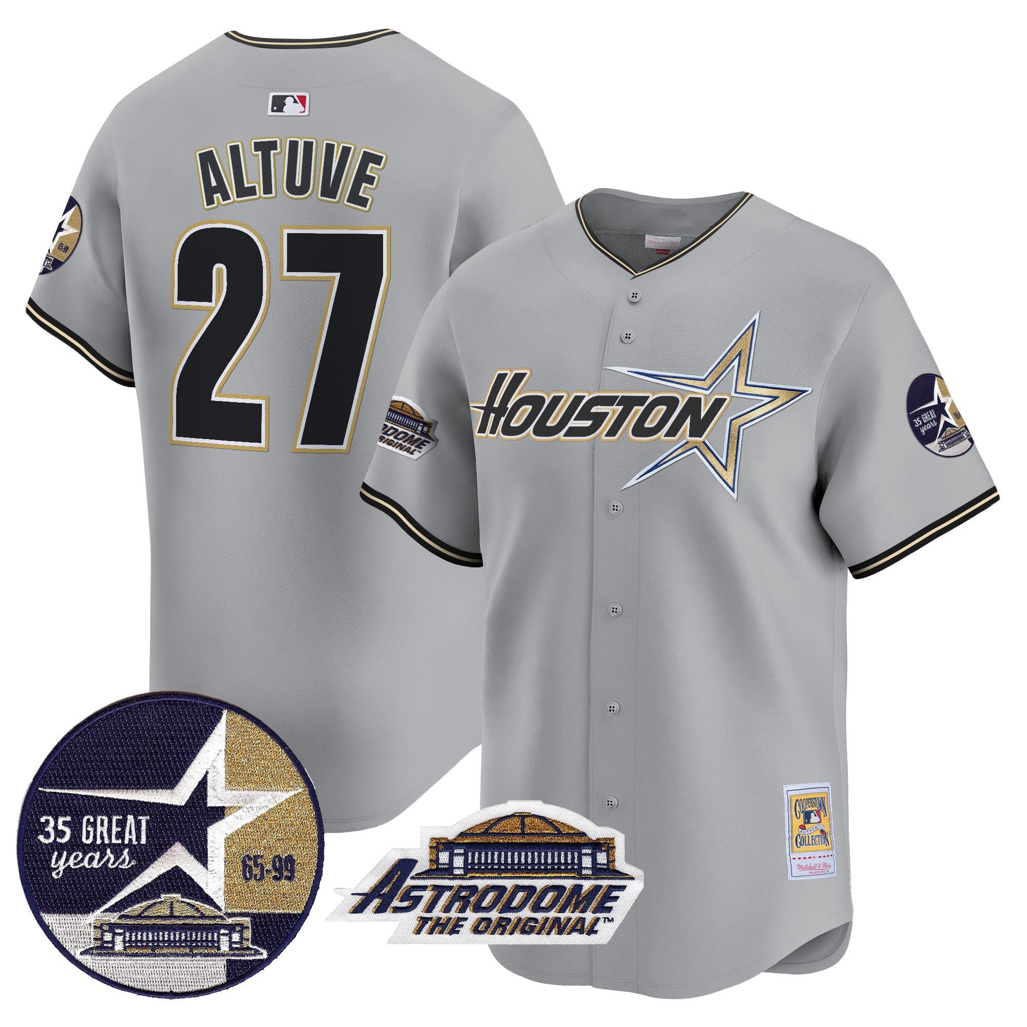 Men’s 1999 Throwback 35th & Astrodome Patch Vapor Premier Limited Jersey V2