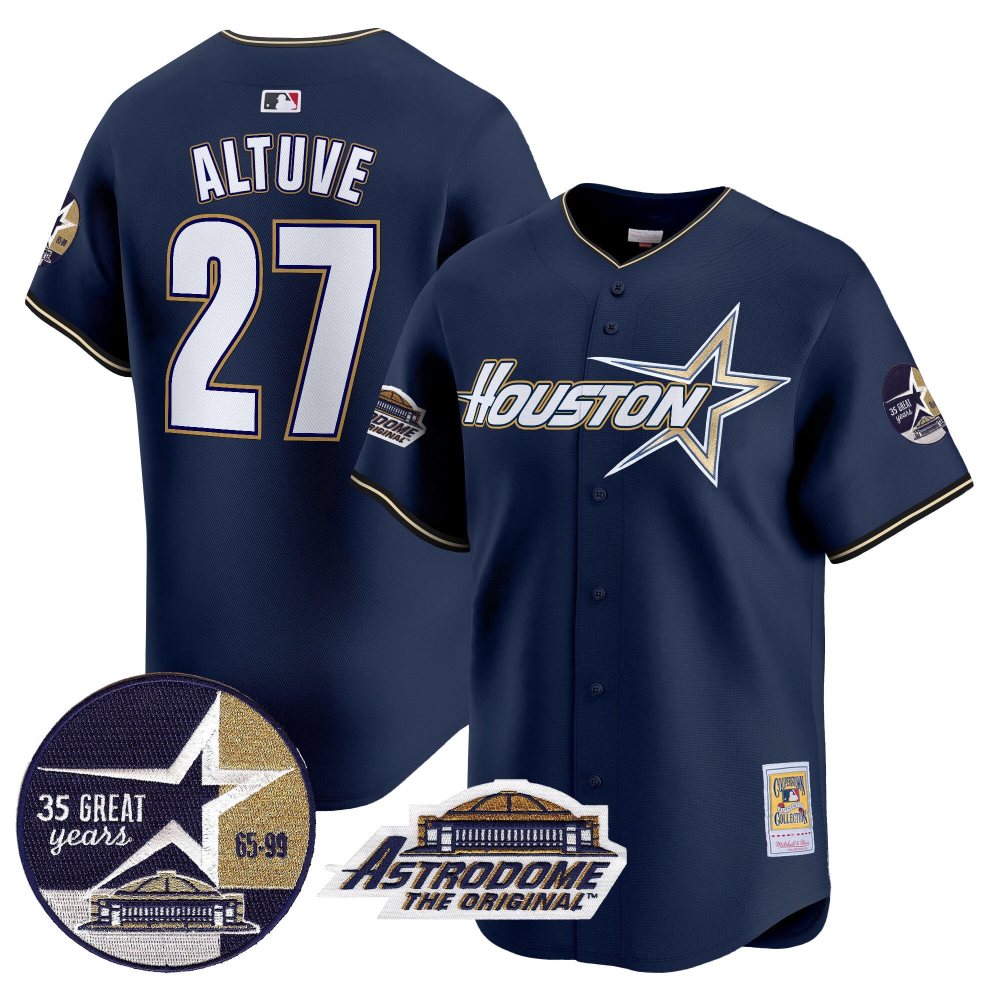 Men’s 1999 Throwback 35th & Astrodome Patch Vapor Premier Limited Jersey V2