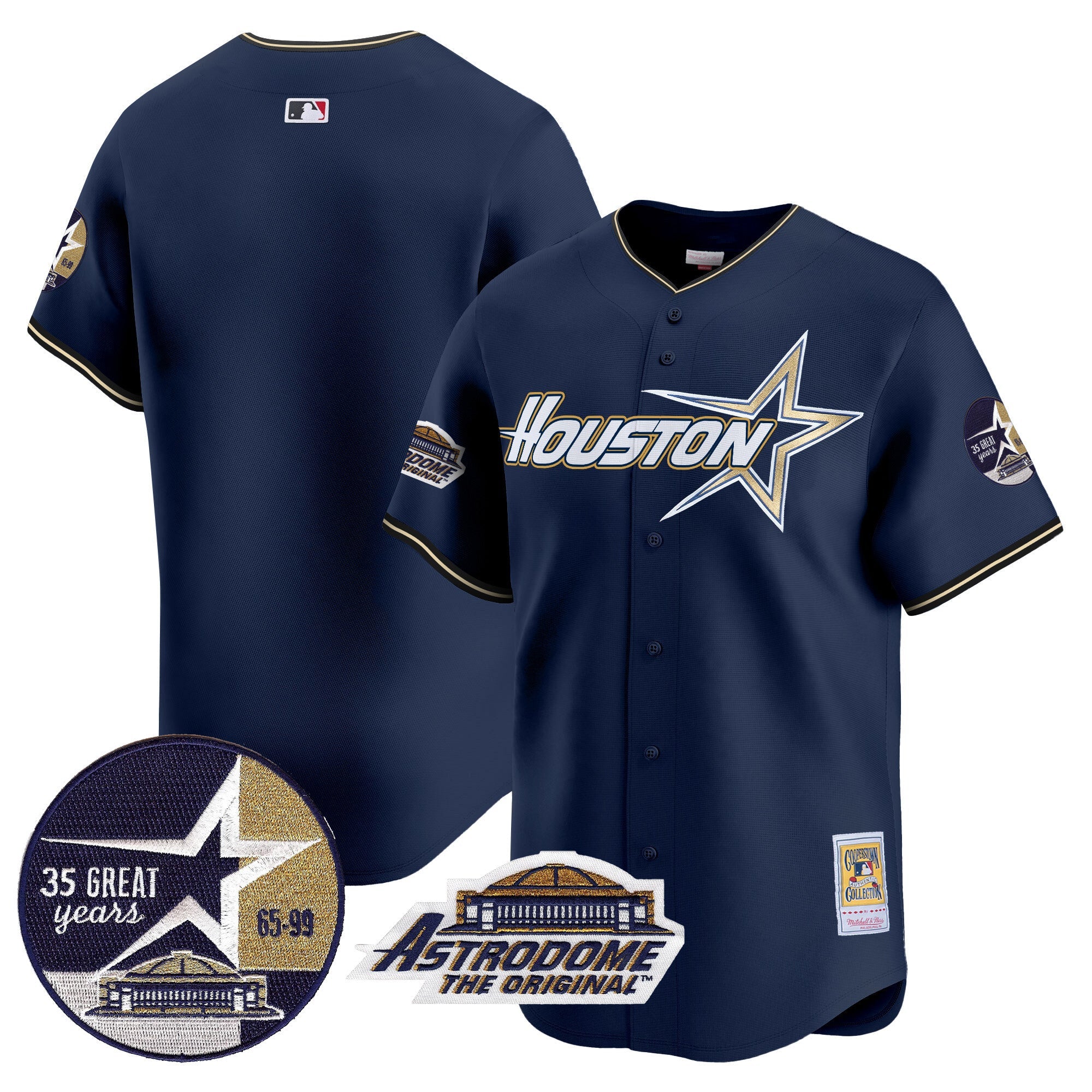 Men’s 1999 Throwback 35th & Astrodome Patch Vapor Premier Limited Jersey V2