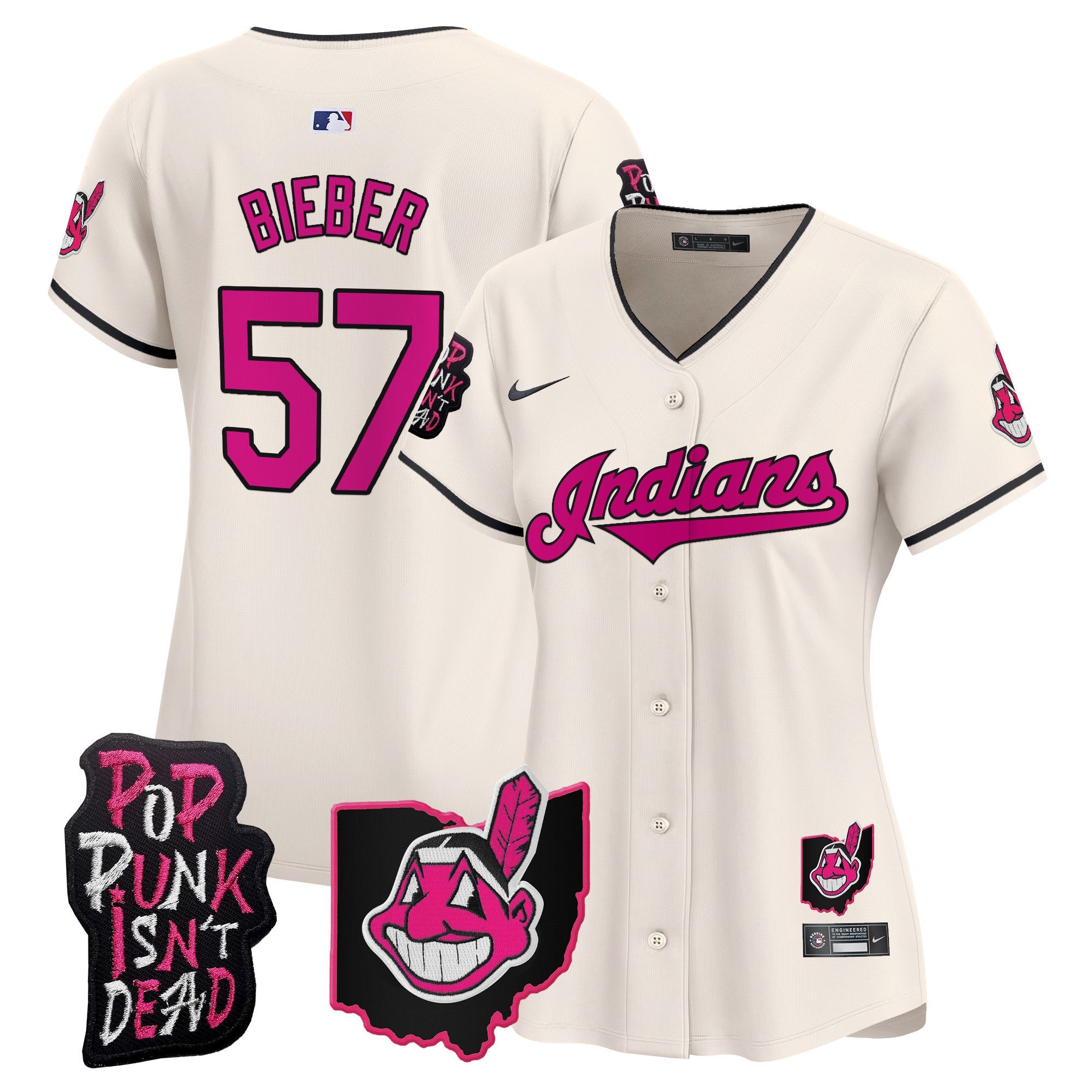 Women’s Cleveland Indians MGK Patch Vapor Premier Limited Jersey