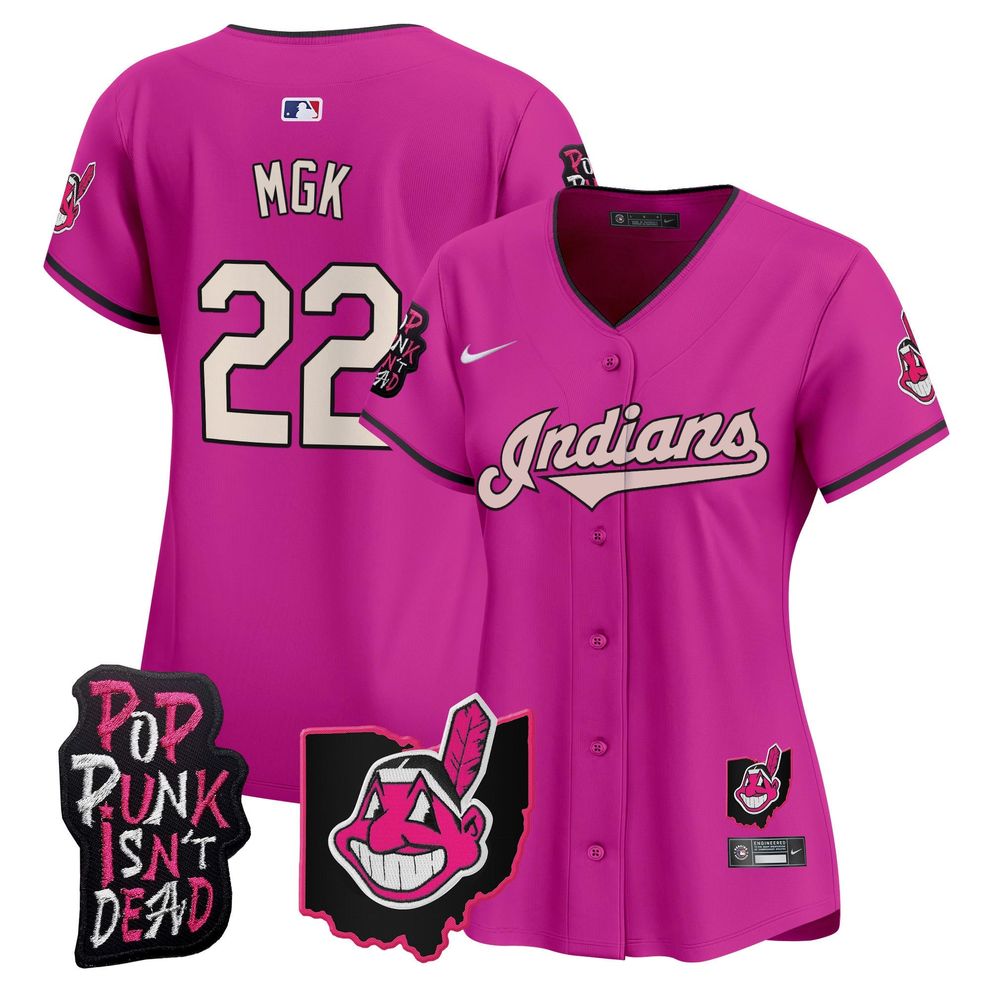 Women’s Cleveland Indians MGK Patch Vapor Premier Limited Jersey