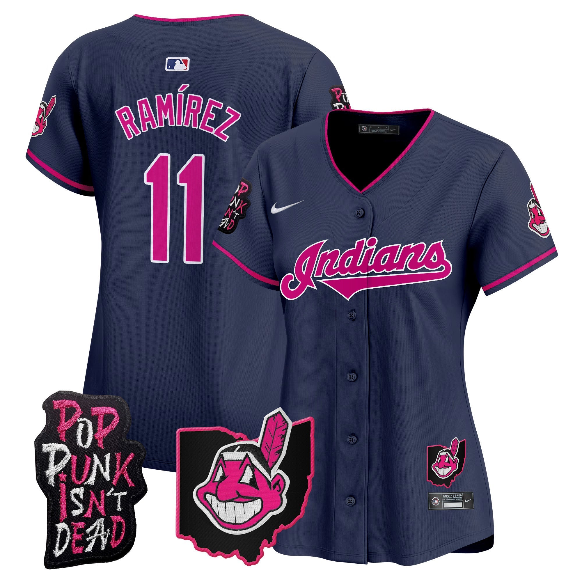 Women’s Cleveland Indians MGK Patch Vapor Premier Limited Jersey