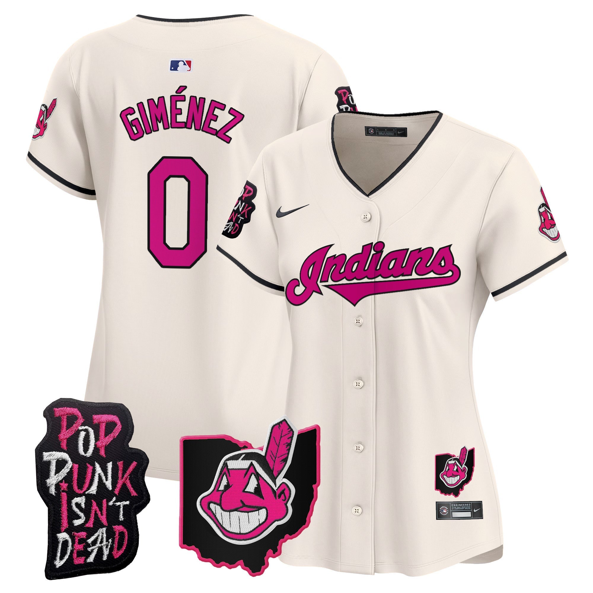 Women’s Cleveland Indians MGK Patch Vapor Premier Limited Jersey