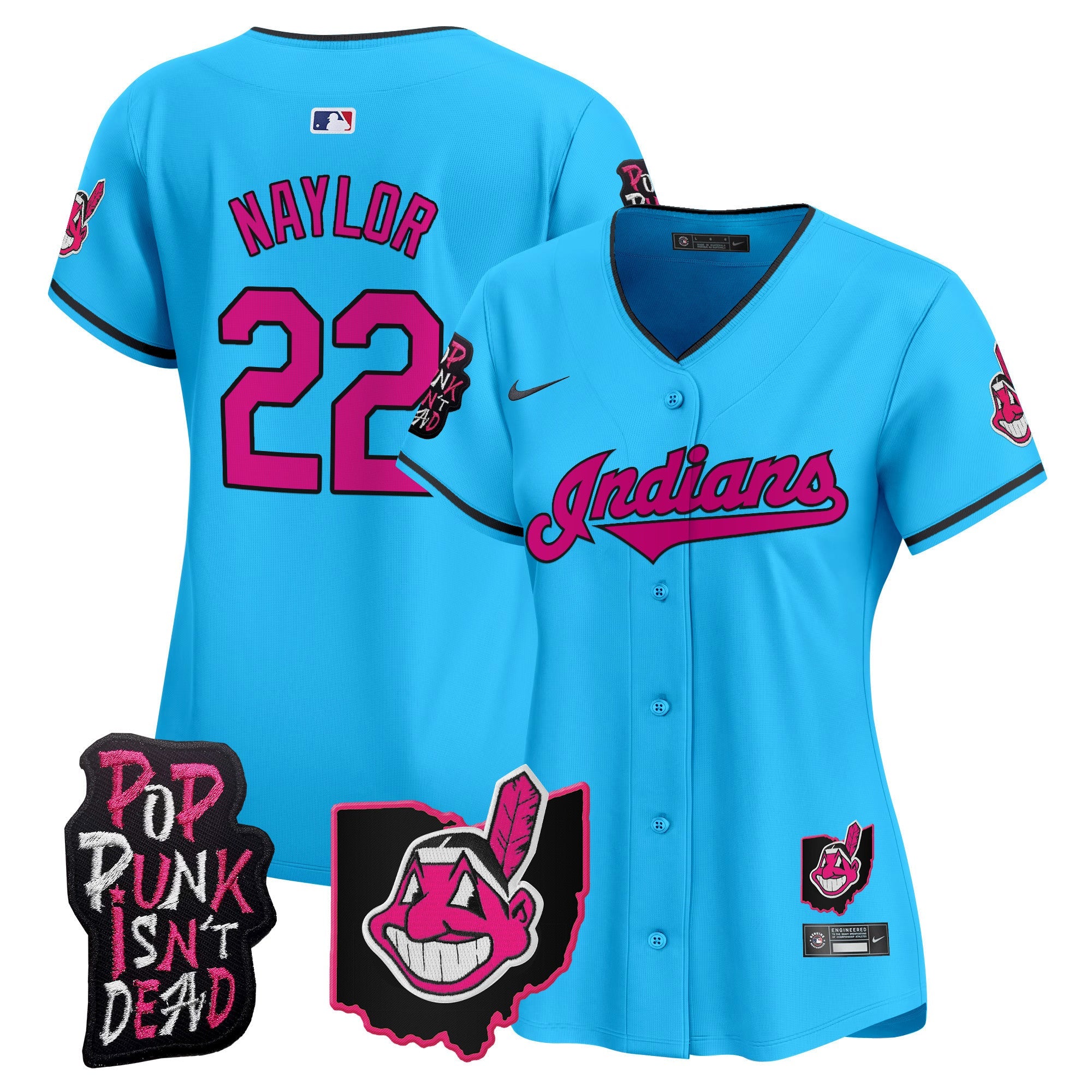 Women’s Cleveland Indians MGK Patch Vapor Premier Limited Jersey