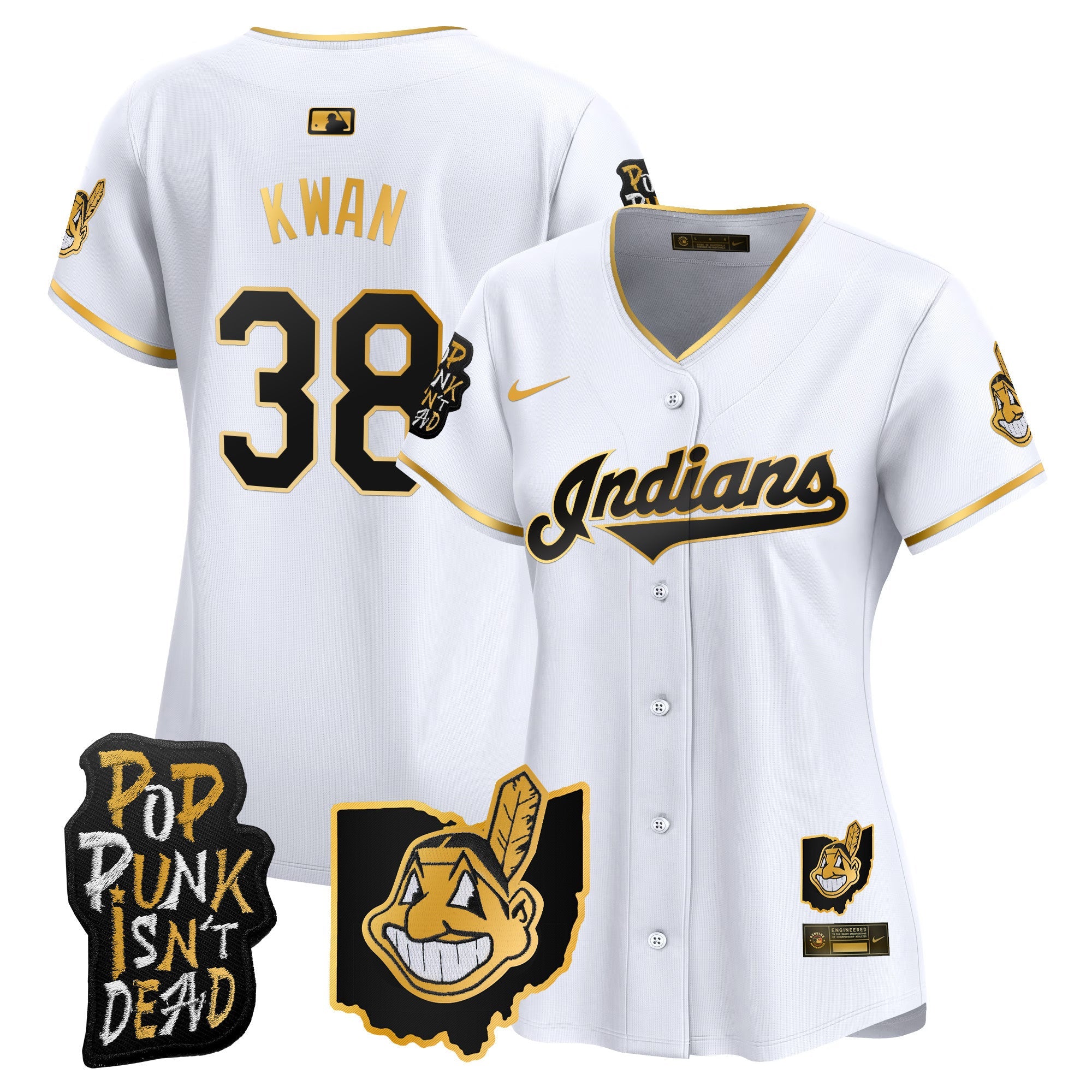 Women’s Cleveland Indians MGK Patch Vapor Premier Limited Jersey