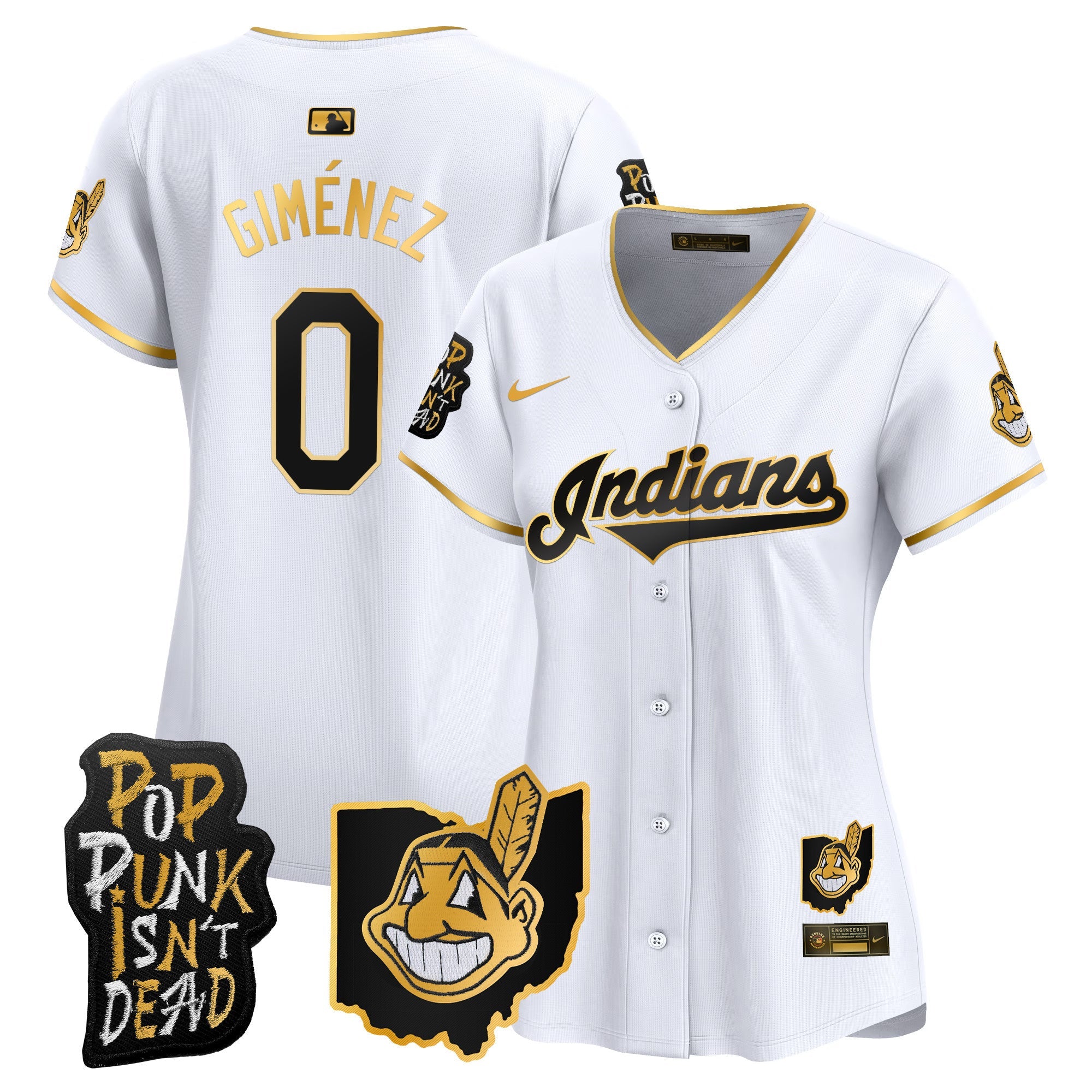 Women’s Cleveland Indians MGK Patch Vapor Premier Limited Jersey