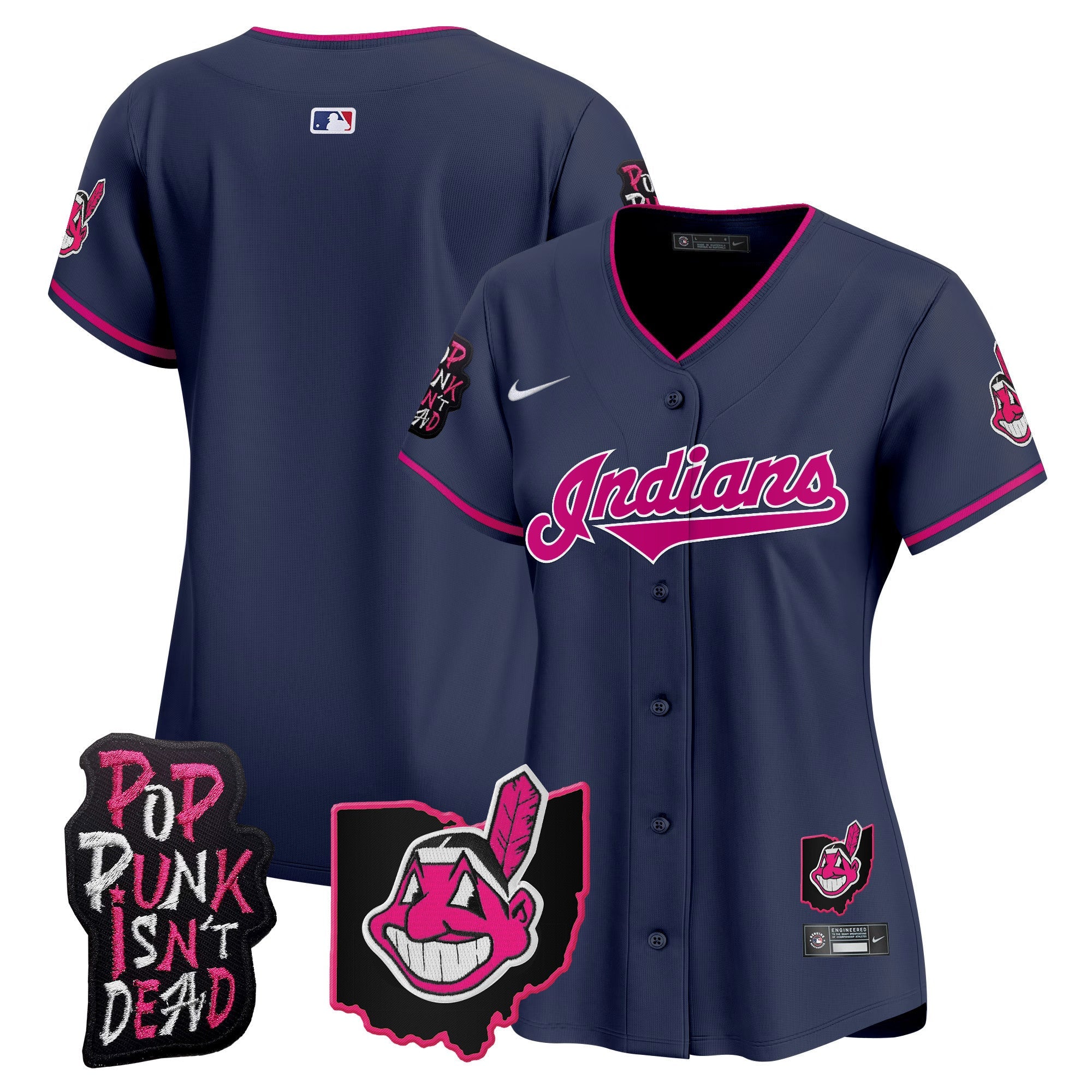 Women’s Cleveland Indians MGK Patch Vapor Premier Limited Jersey