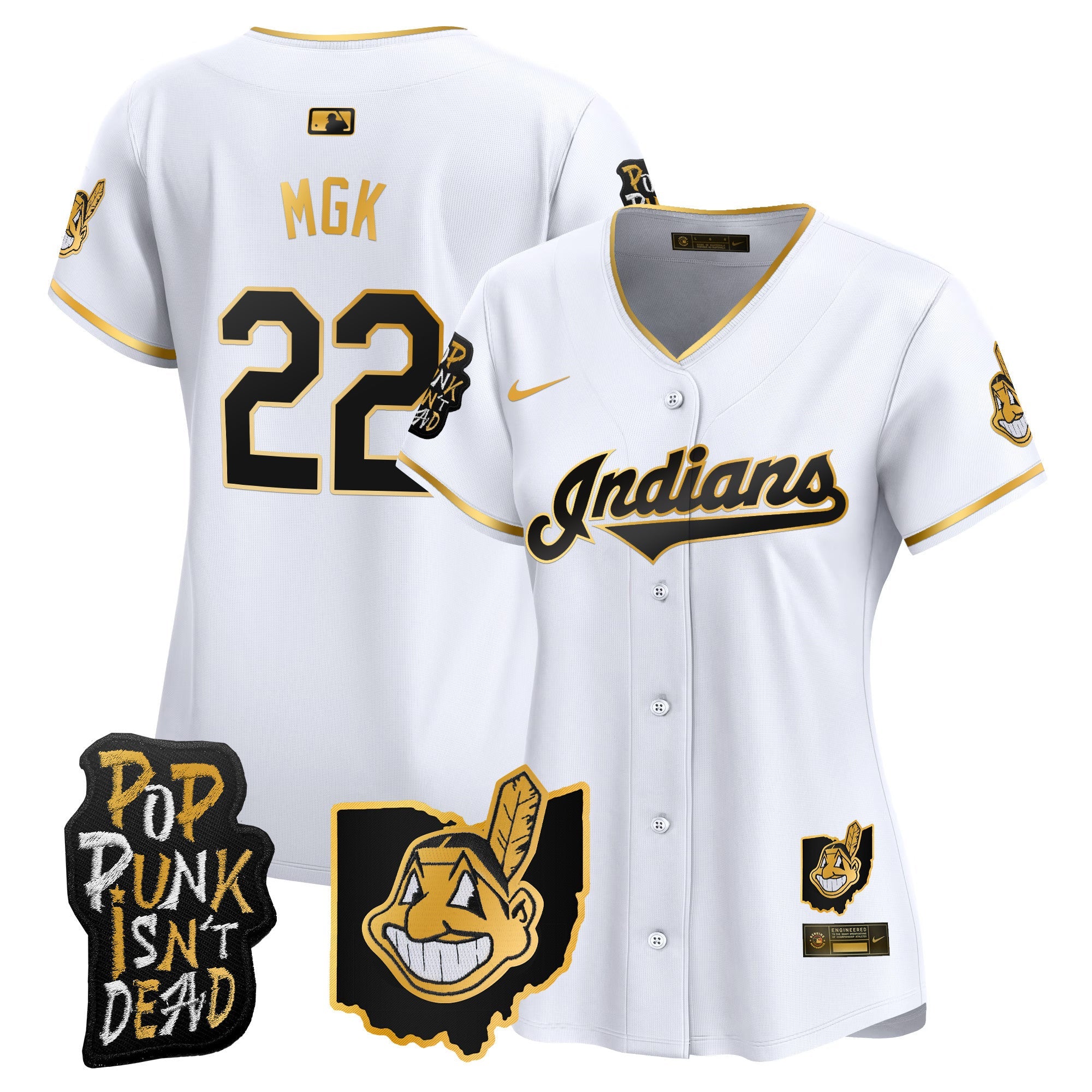 Women’s Cleveland Indians MGK Patch Vapor Premier Limited Jersey