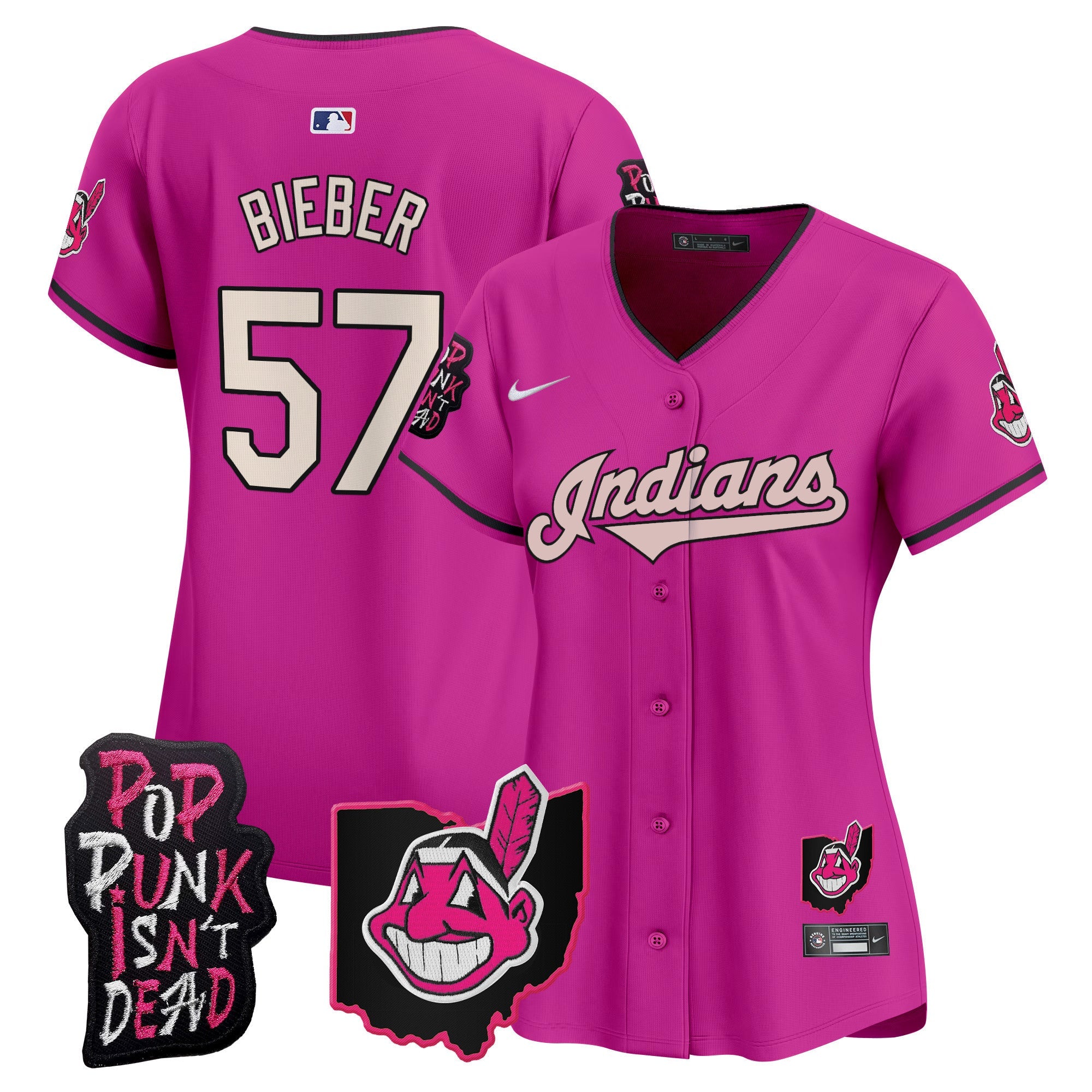 Women’s Cleveland Indians MGK Patch Vapor Premier Limited Jersey